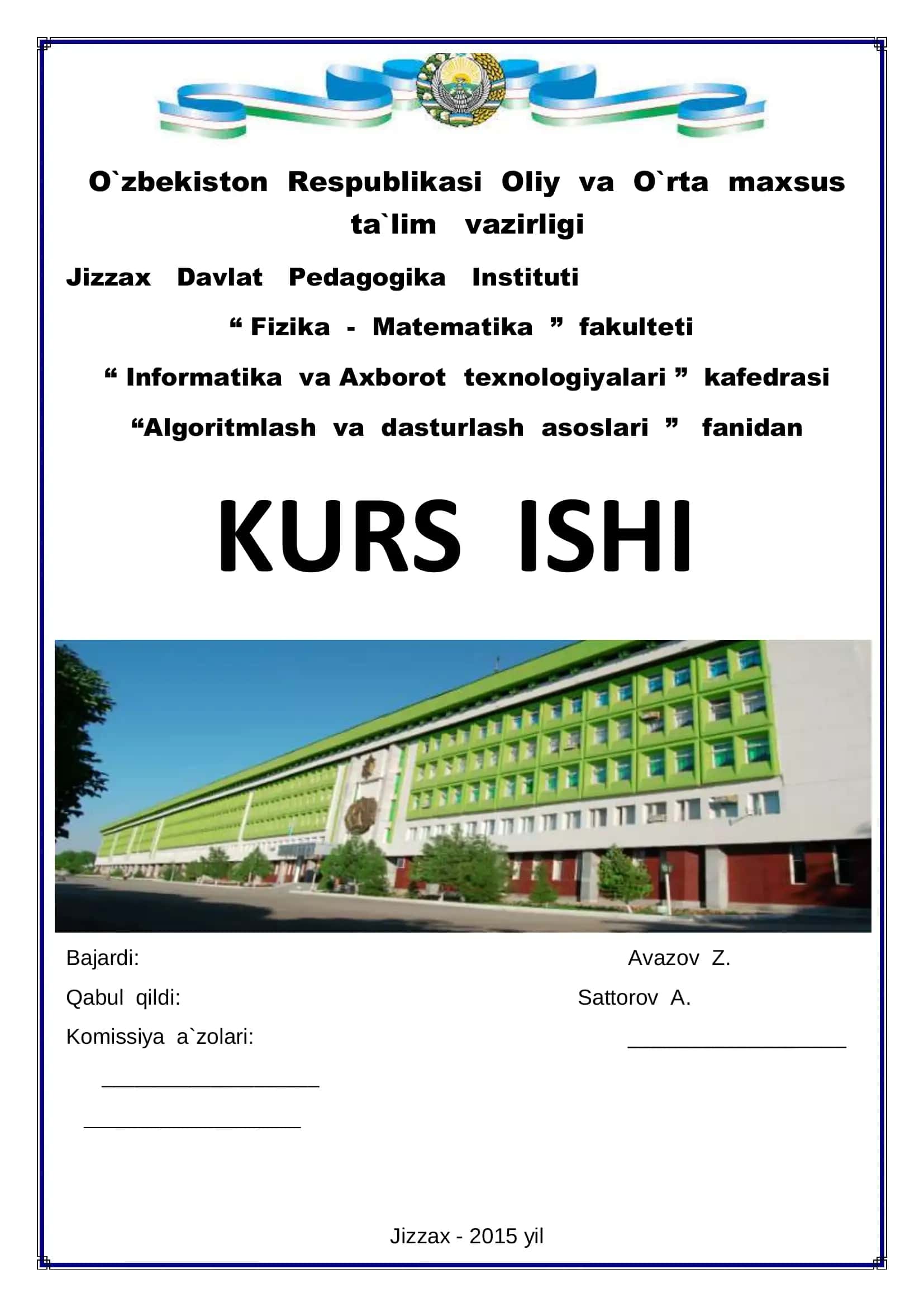 KURS ISHI C++ da massivlar bilan ishlash (kiritish, taxrirlash, tartiblash,...)