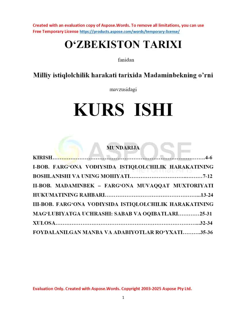 Milliy istiqlolchilik harakati tarixida Madaminbekning o’rni