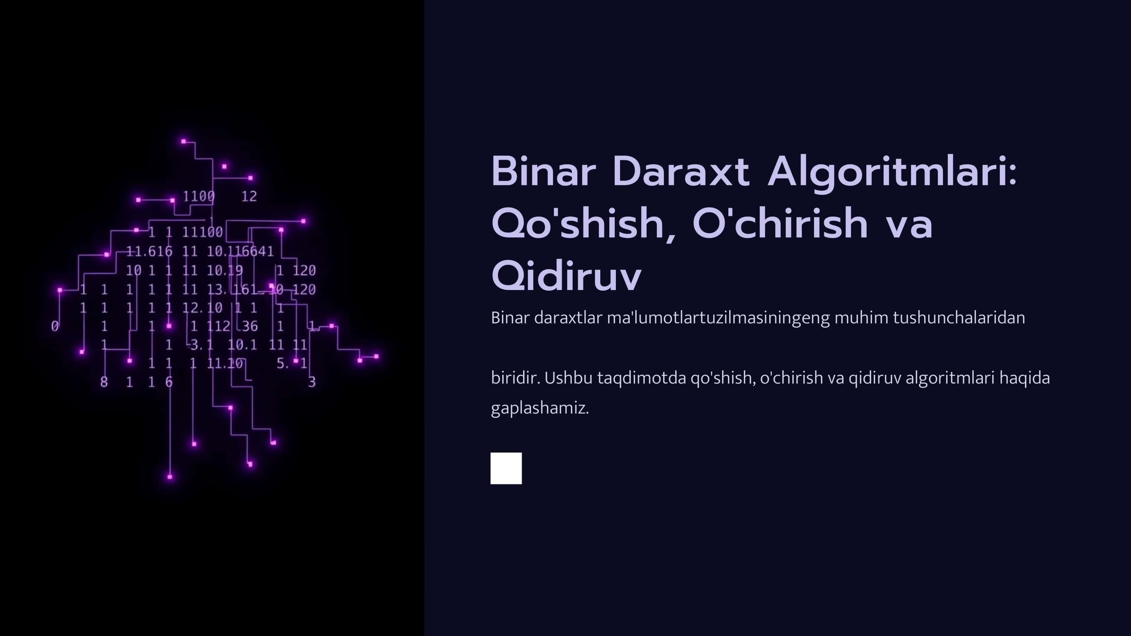 Binar Daraxt Algoritmlari