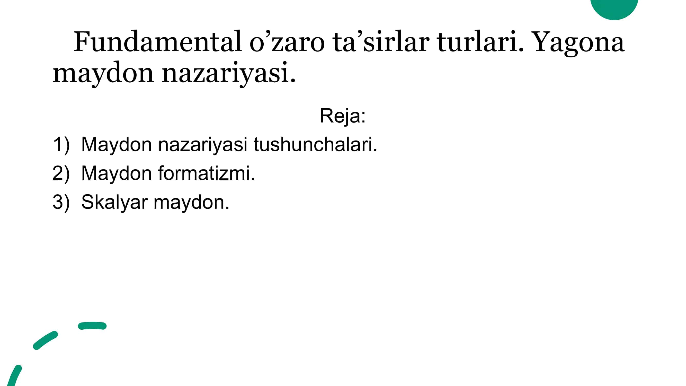 Fundamental o'zaro ta’sirlar turlari