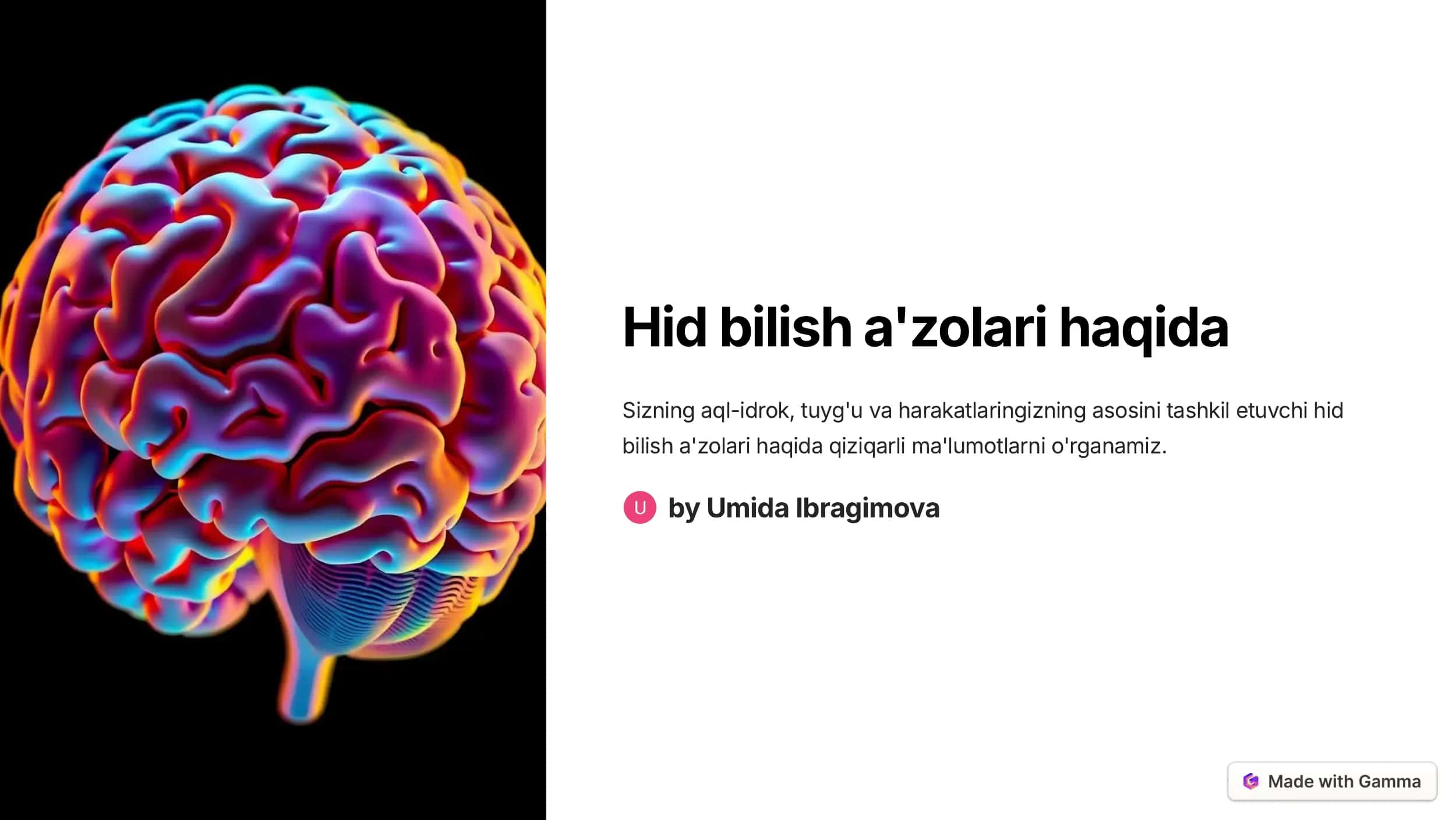 Hid bilish a'zolari haqida