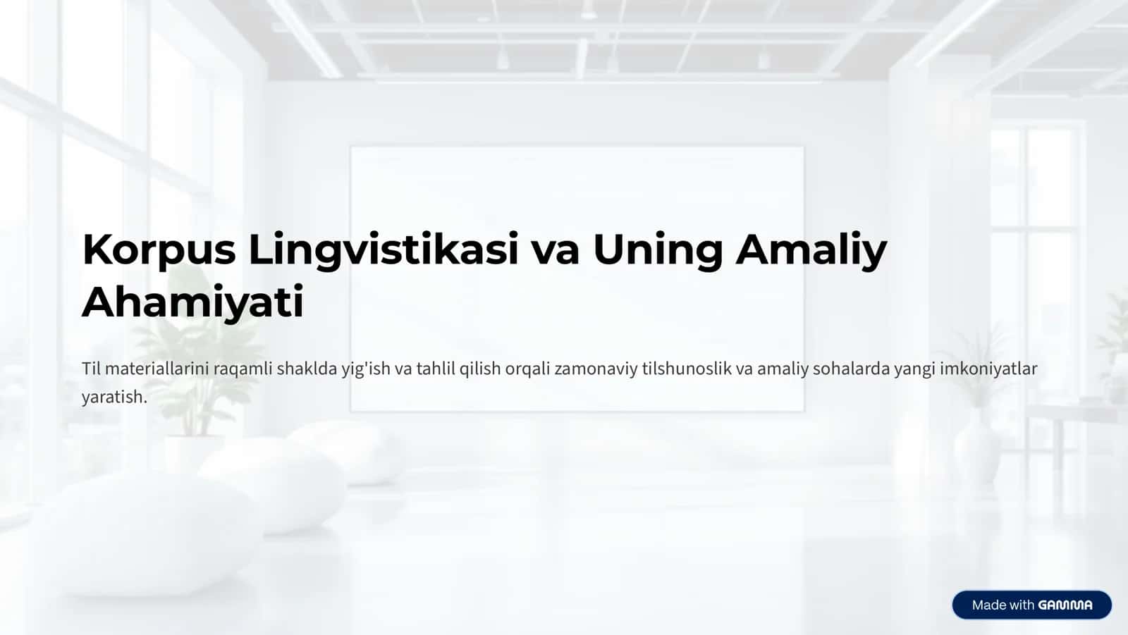 Korpus Lingvistikasi va Uning Amaliy
