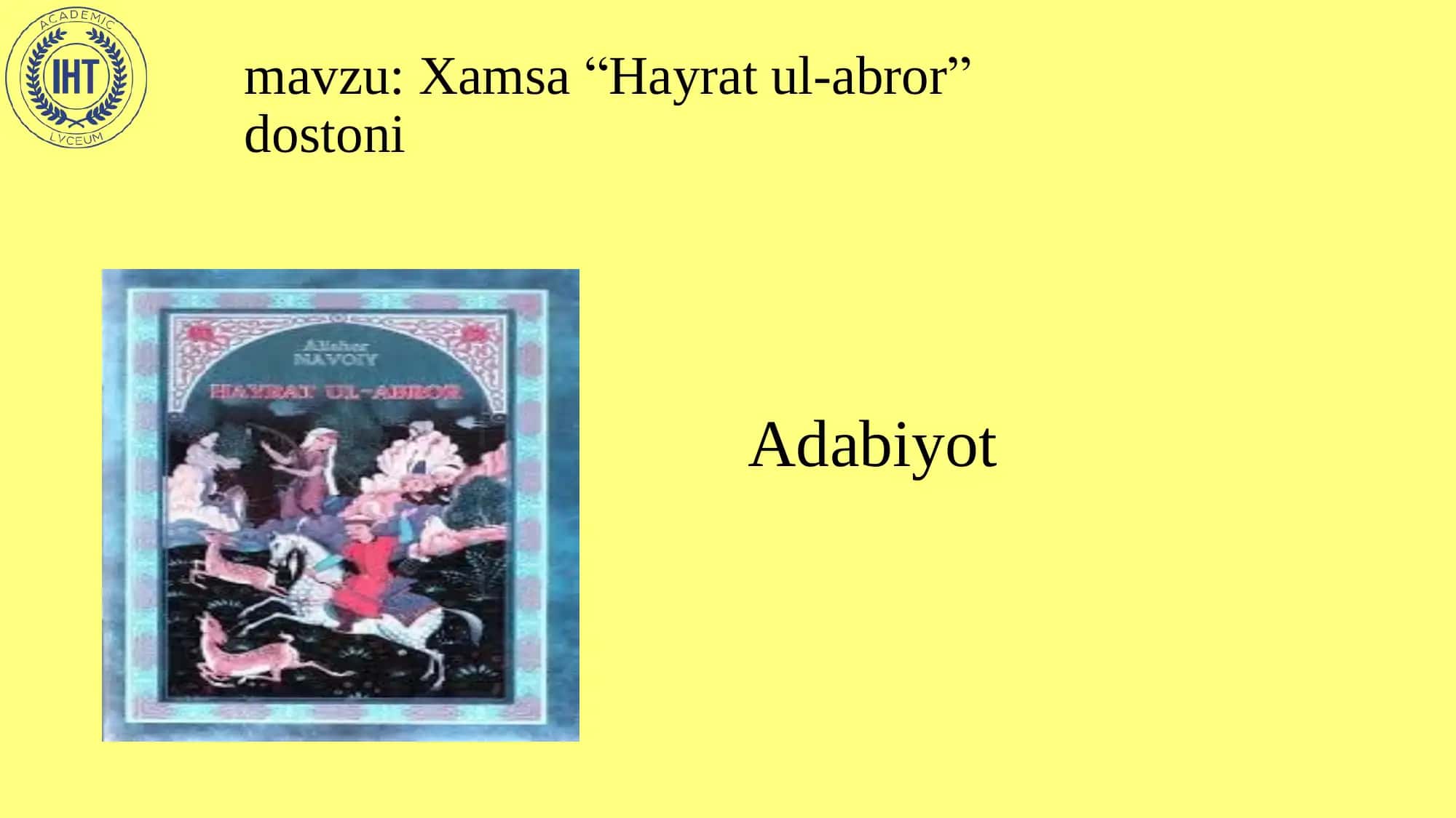 Xamsa “Hayrat ul-abror” dostoni