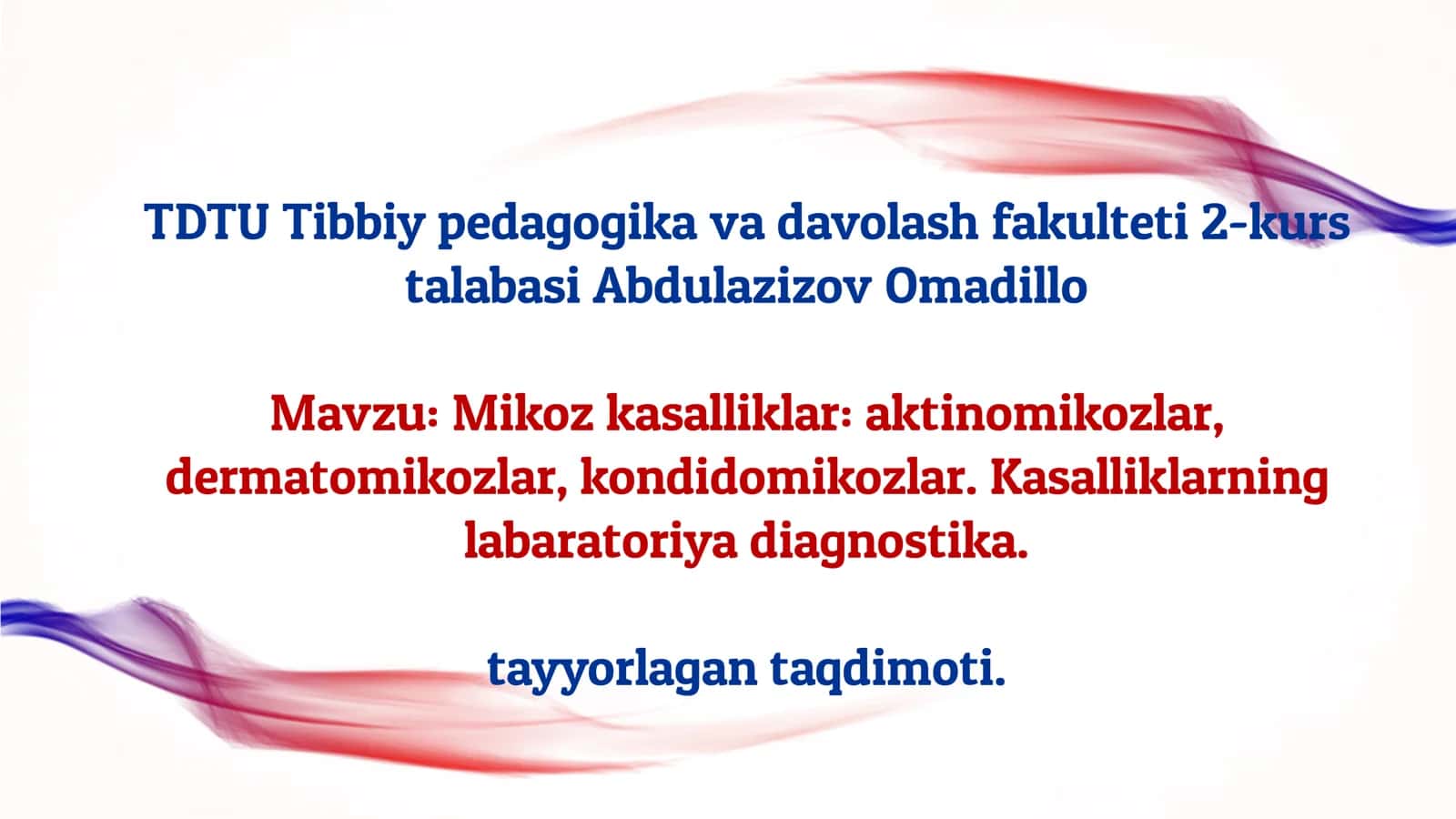 Mikoz kasalliklar: aktinomikozlar. Kasallik labaratoriya diagnostika.