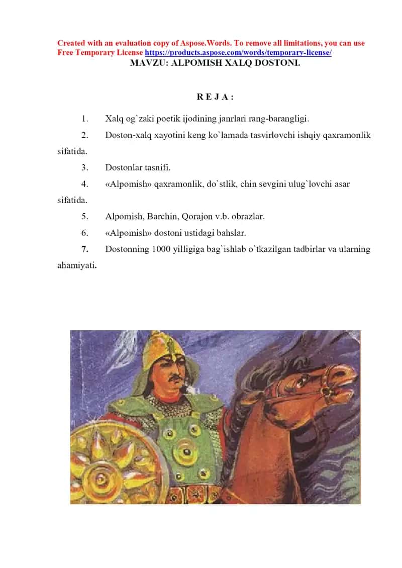 Alpomish xalq dostoni taqdimoti
