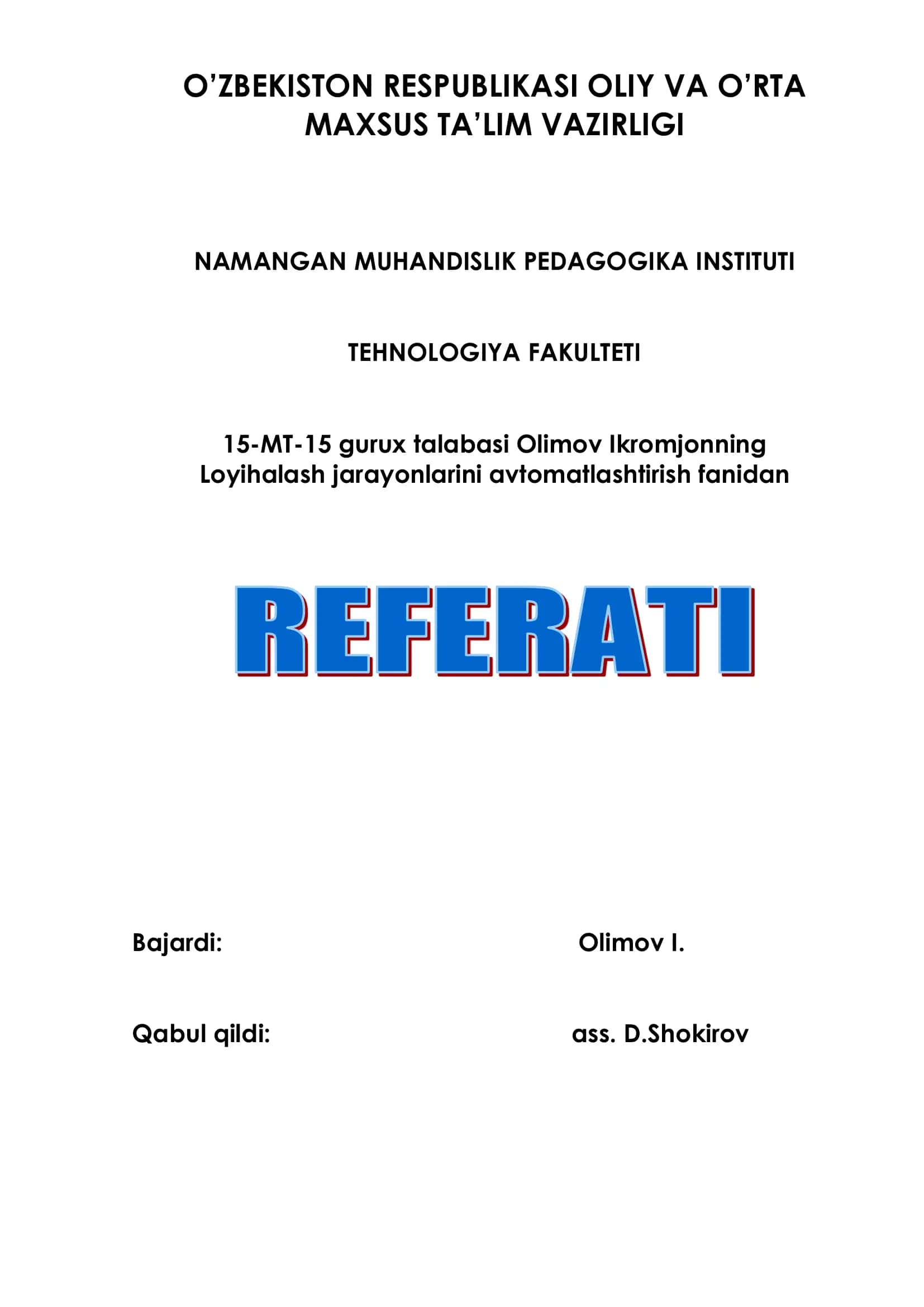 MathCAD dasturi