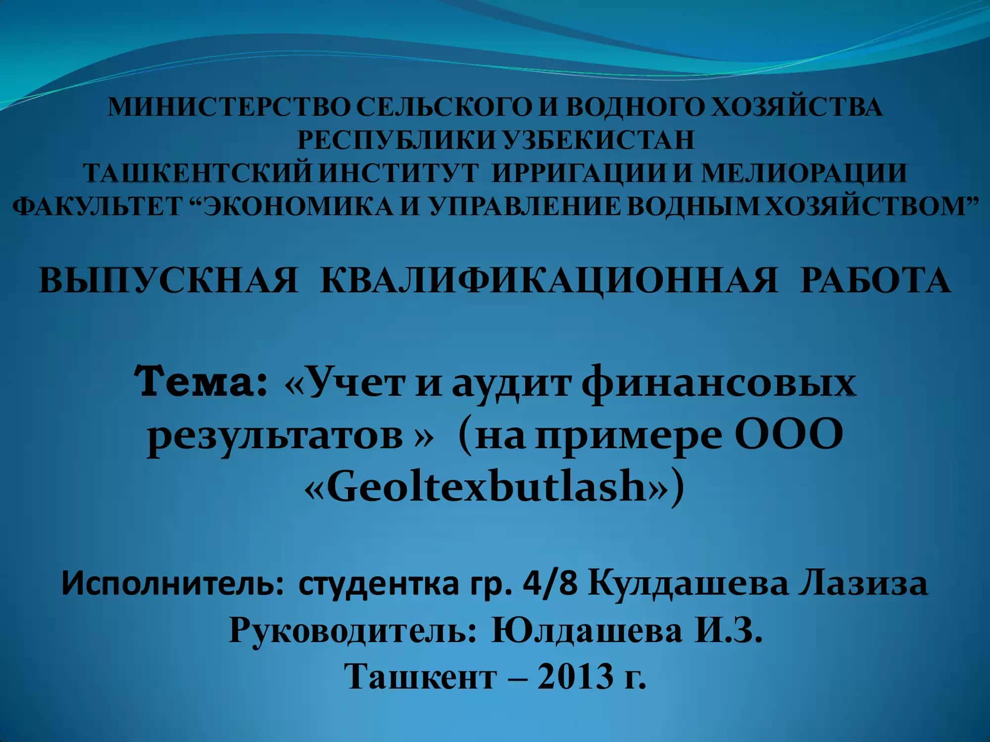Учет и аудит финансовых результатов