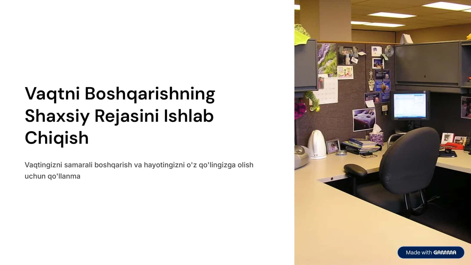 Vaqtni Bosharishning Shaxsiy Rejasini Ishlab Chiqish