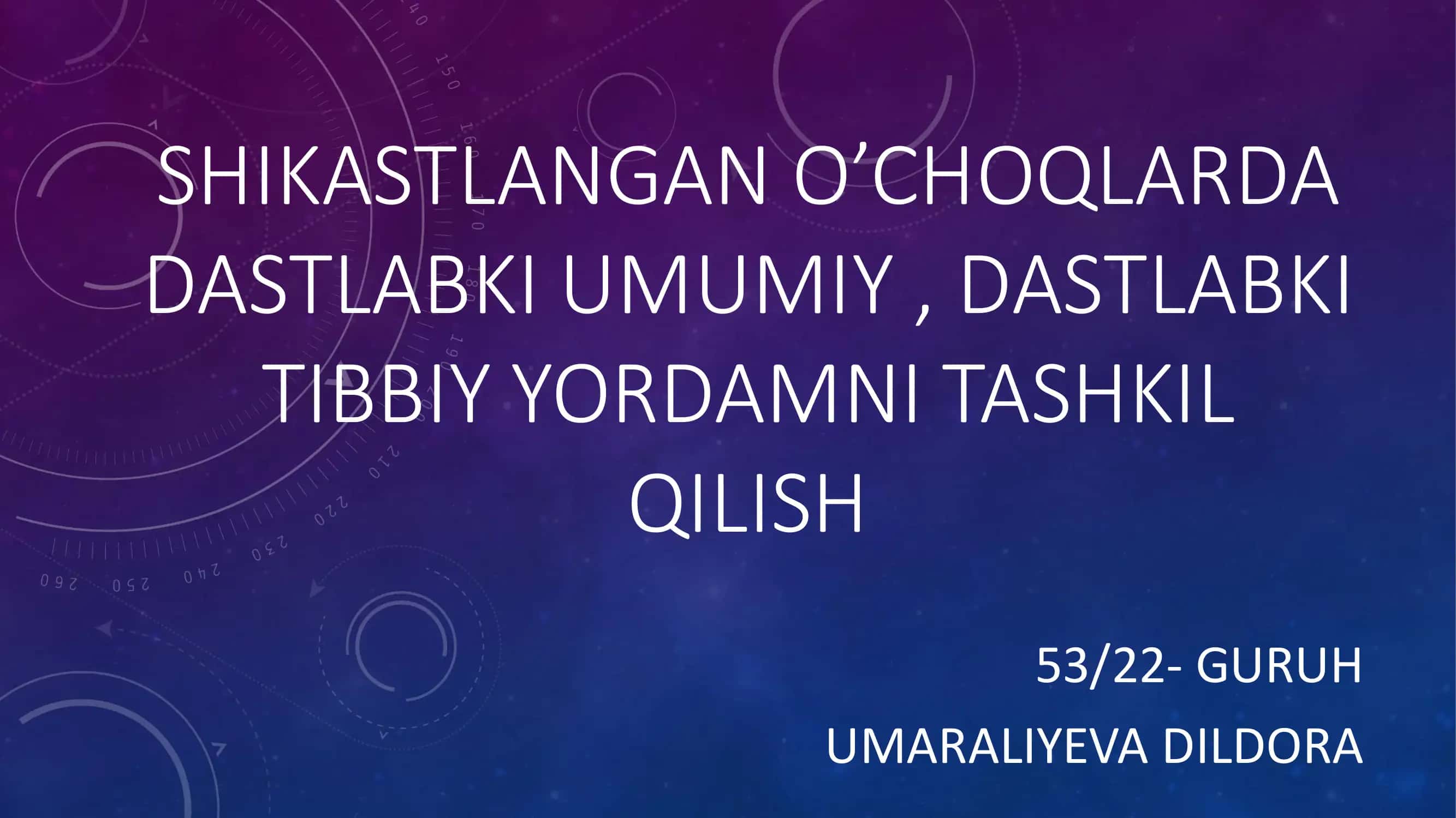 SHIKASTLANGAN O’CHOQLARDA