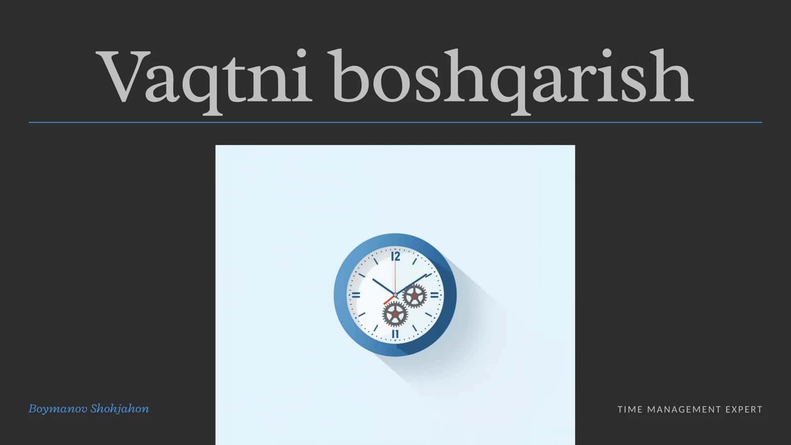 Vaqtni boshqarish prezentatsiyasi