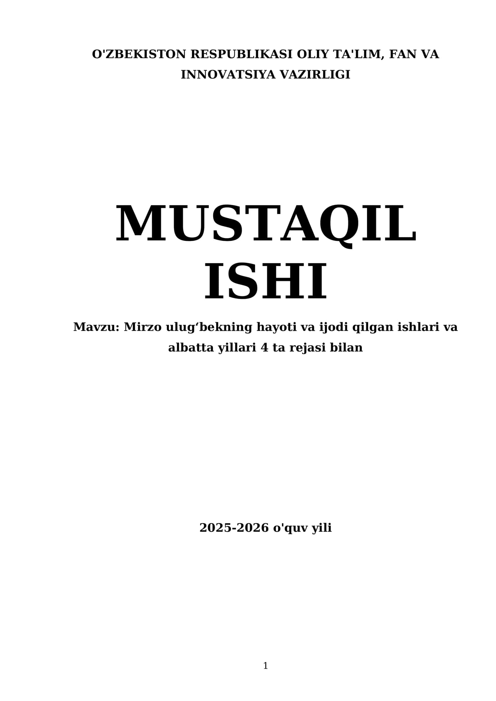 Mirzo ulugʻbekning hayoti va ijodi qilgan ishlari va albatta yillari 4 ta rejasi bilan