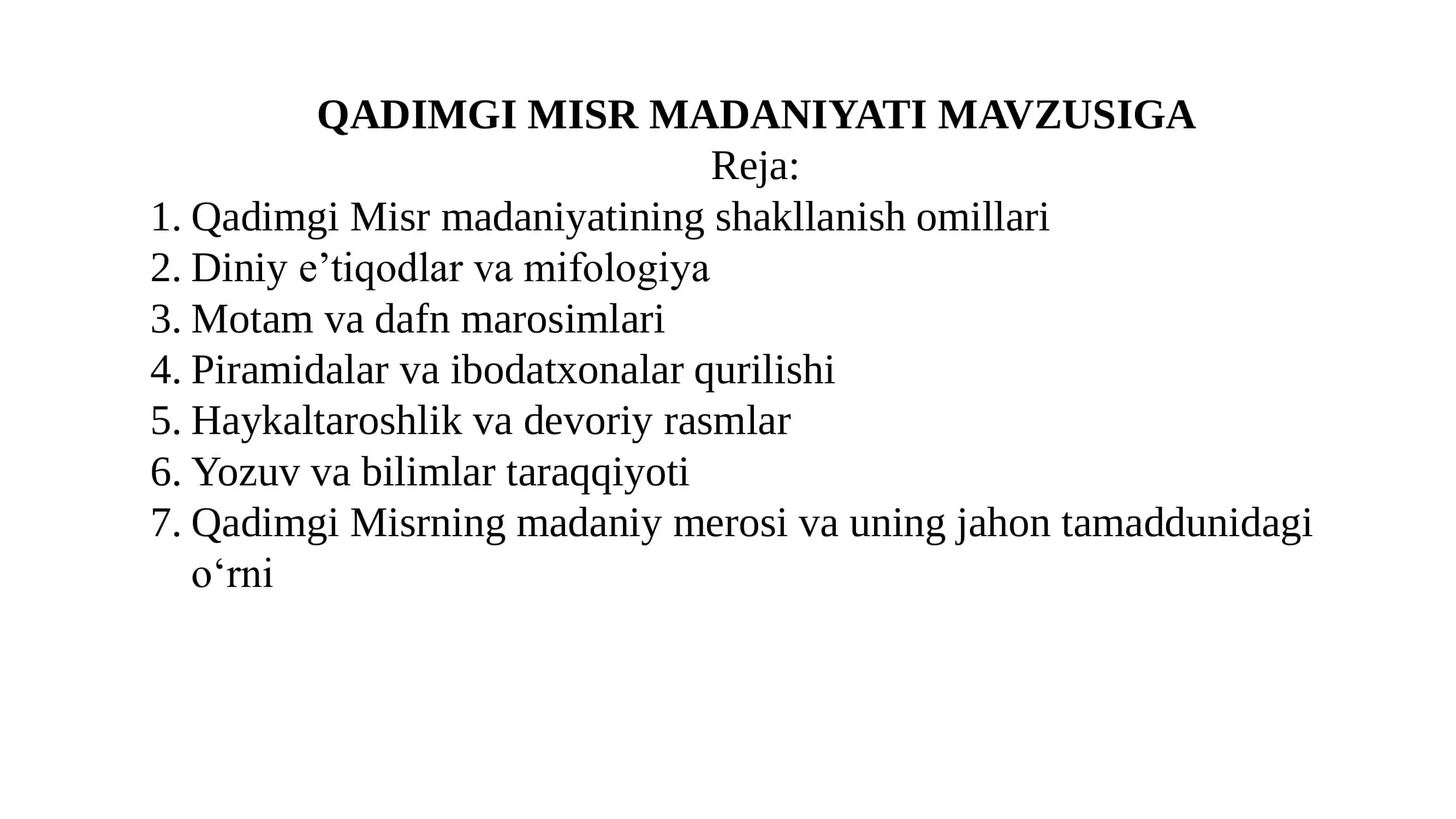QADIMGI MISR MADANIYATI