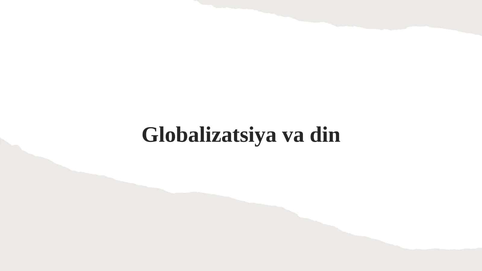 Globalizatsiya va din