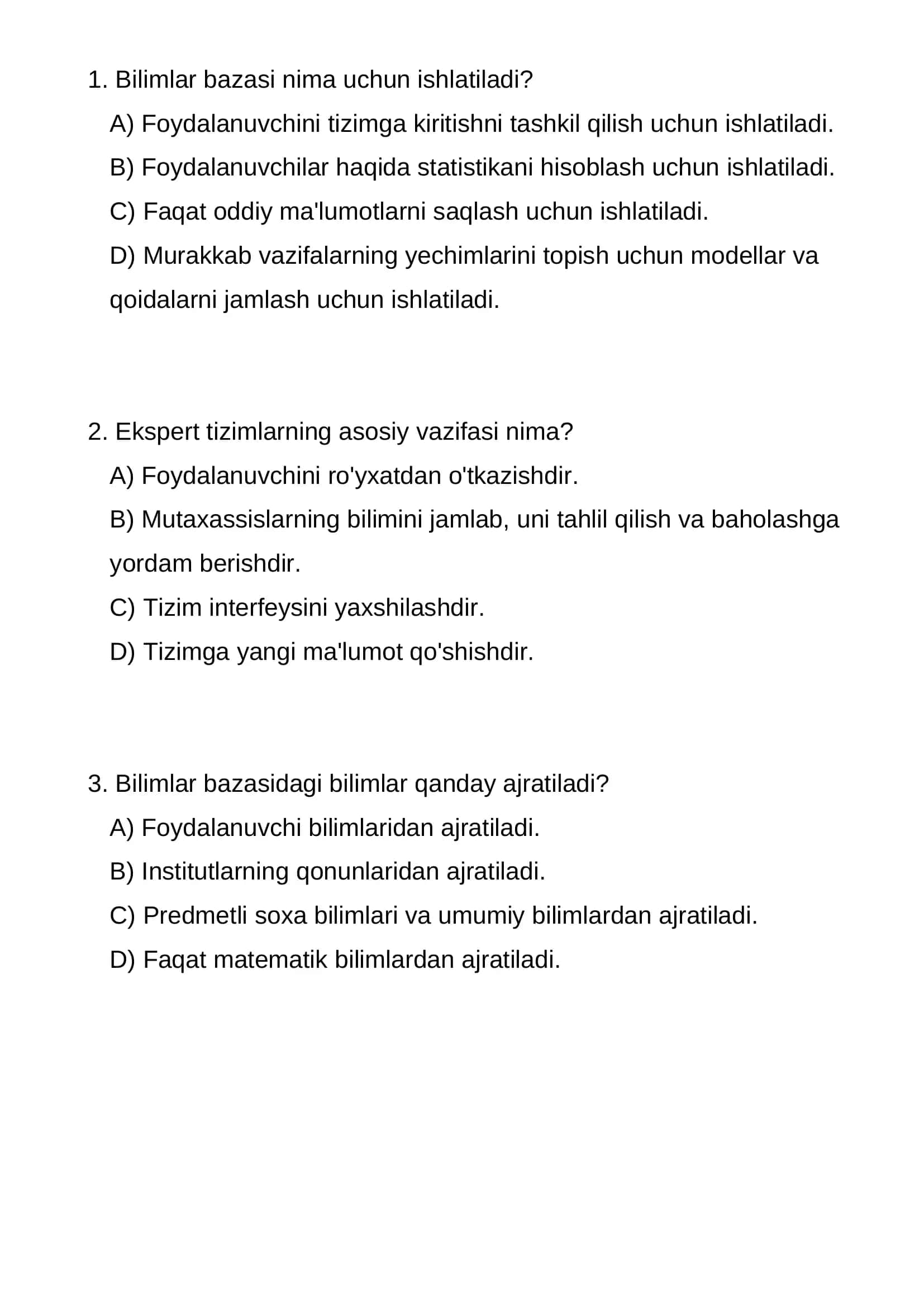 Bilimlar bazasi