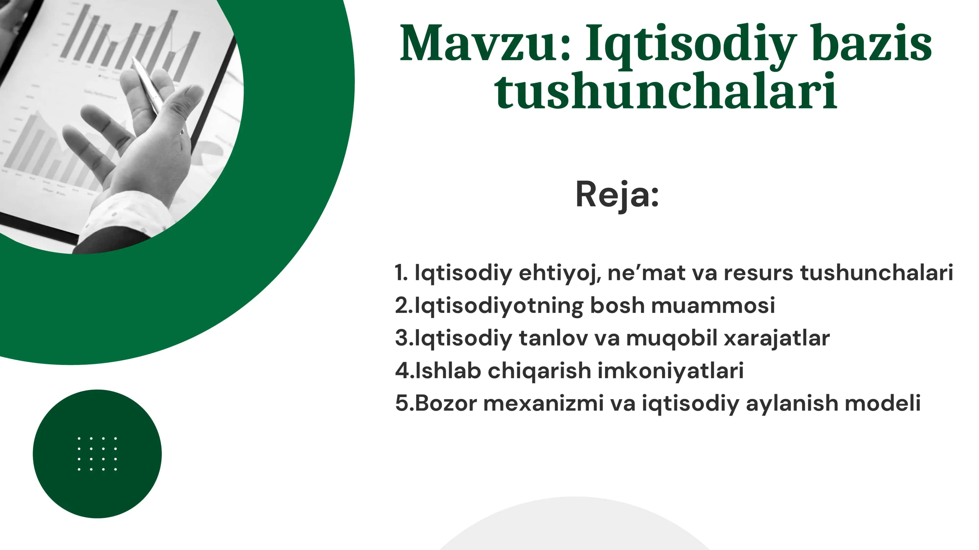 Iqtisodiy bazis tushunchalari