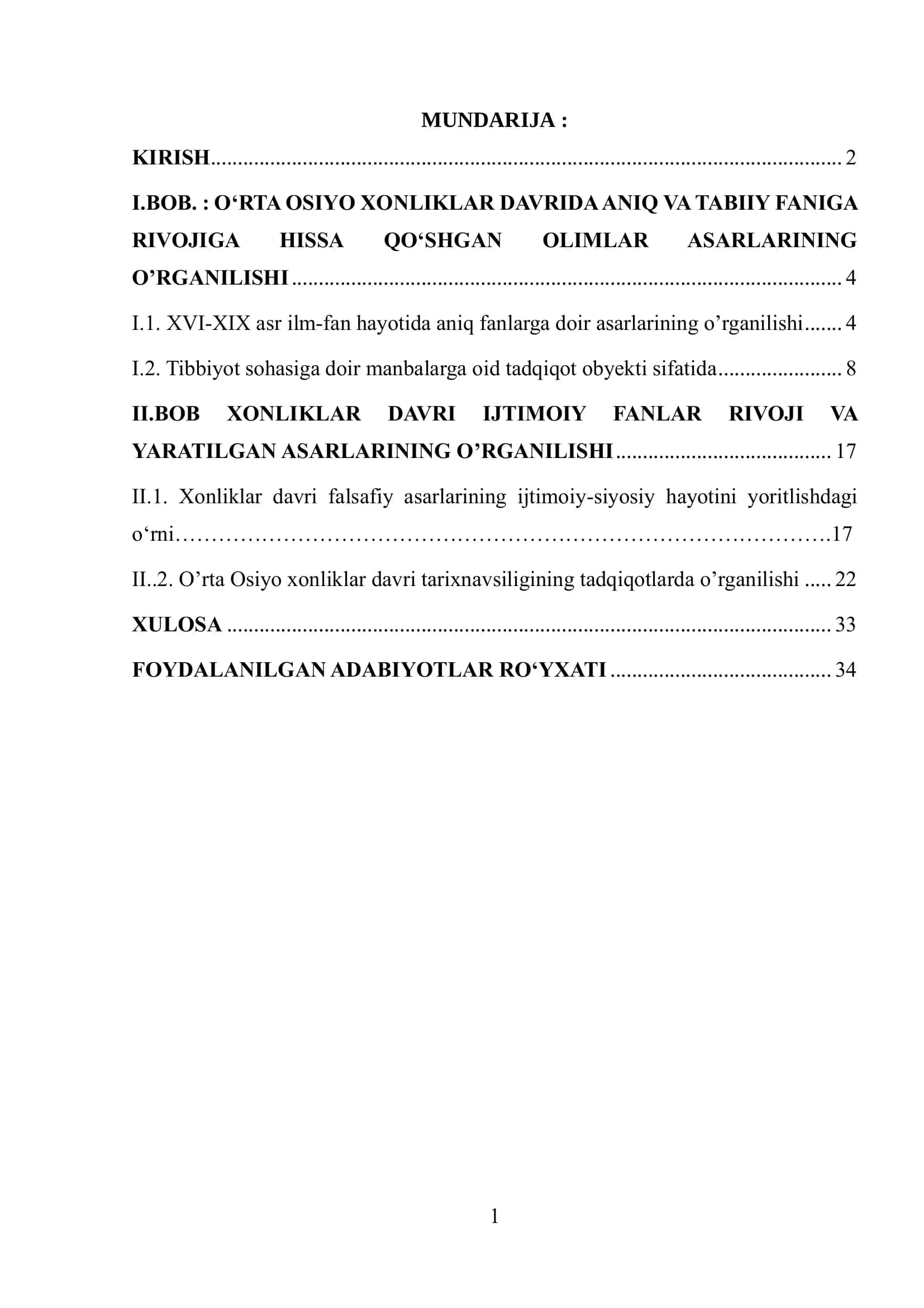 O‘RTA OSIYO XONLIKLAR DAVRIDA ANIQ VA TABIIY FANIGA RIVOJIGA HISSA QO‘SHGAN OLIMLAR ASARLARINING O’RGANILISHI