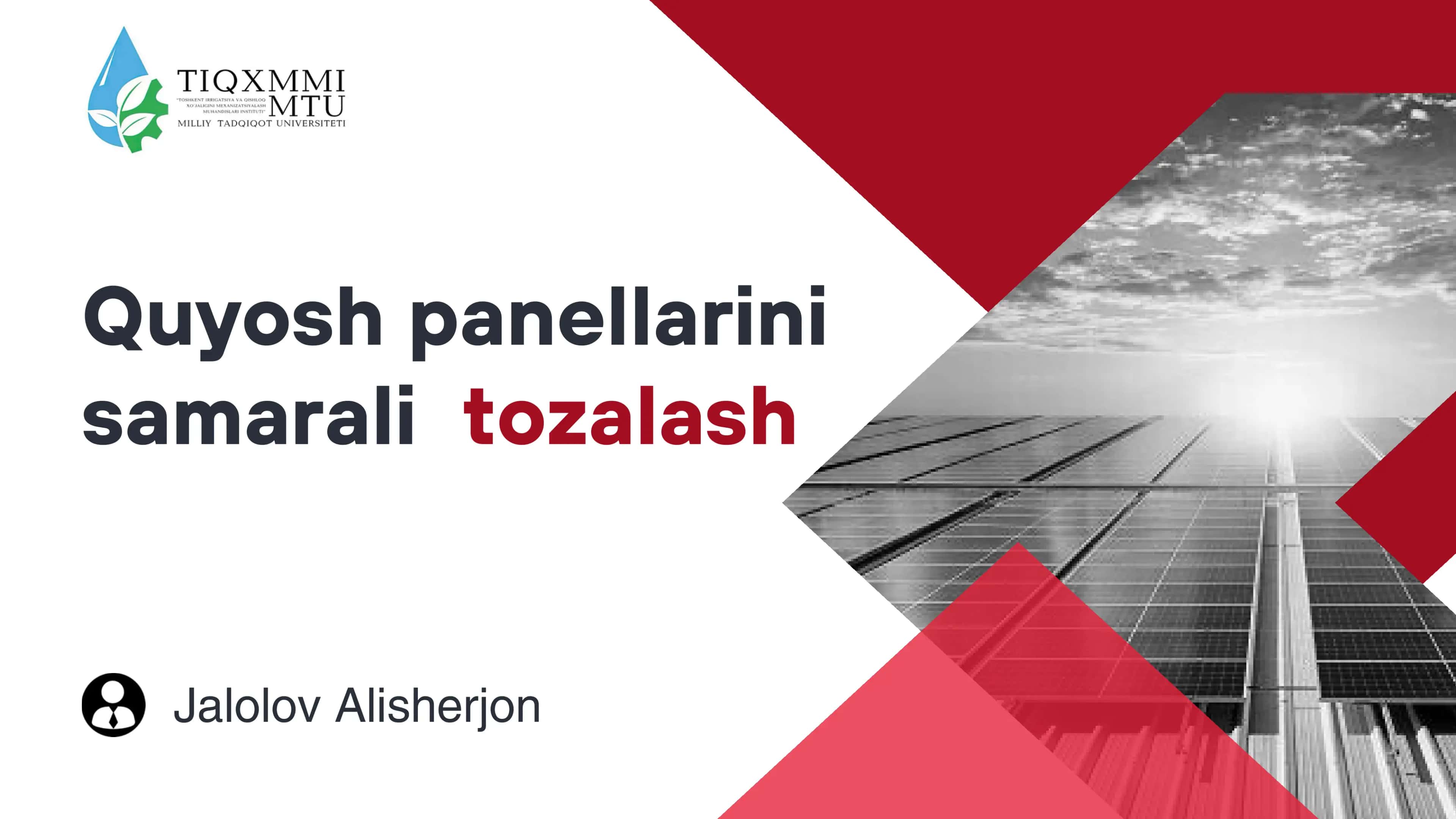 Quyosh panellarini sozlash