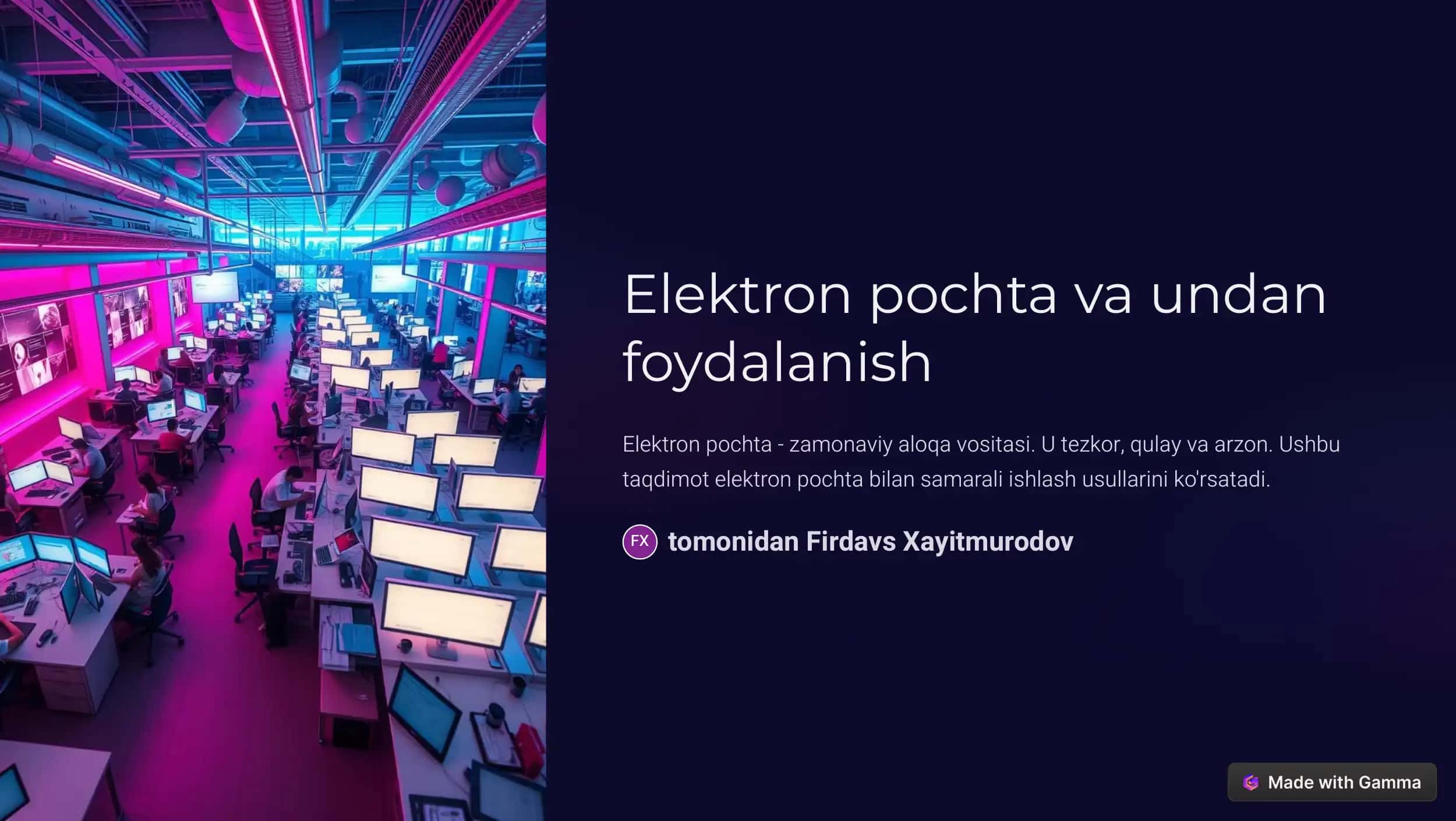 elektron pochta va undan foydalanish