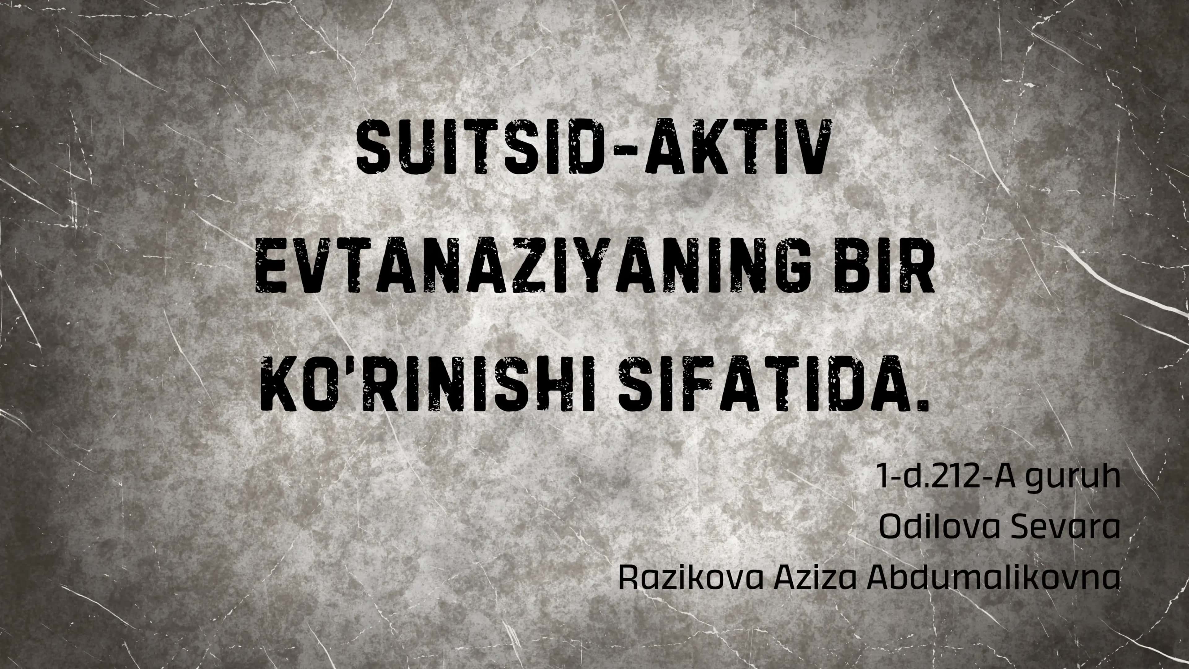 Suitsid-aktiv evtanaziyaning bir koʻrinishi sifatida