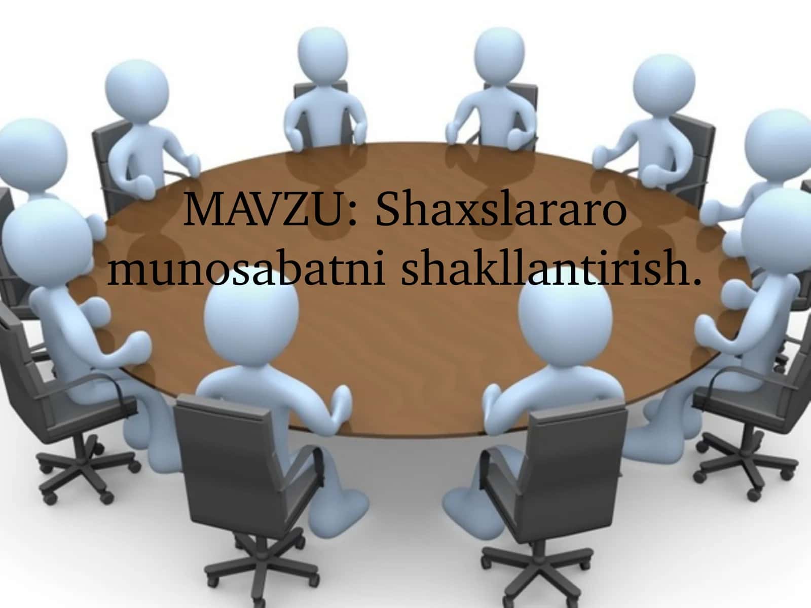 Shaxslararo munosabatni shakllantirish