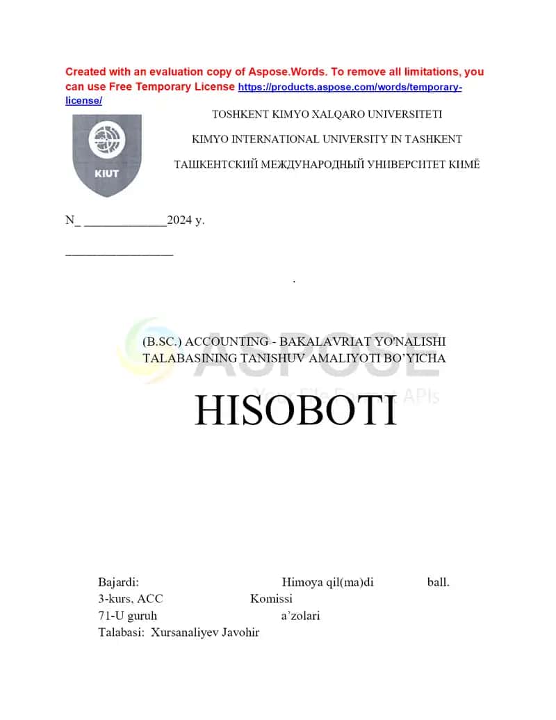 1 Tashkilot nomi “DAMINOV ESHMUROD TURSUNPOLATOVICH” (Yakka tartibdagi tadbirkor)
2 Ro‘yxatdan o‘tgan sana 15.03.2023
3 INN (STIR) 302156789
4 Tashkilot shakli Yakka tartibdagi tadbirkor (YATT)
5 Faoliyat turi Qurilish-montaj ishlari, xizmat ko‘rsatish va kichik chakana savdo