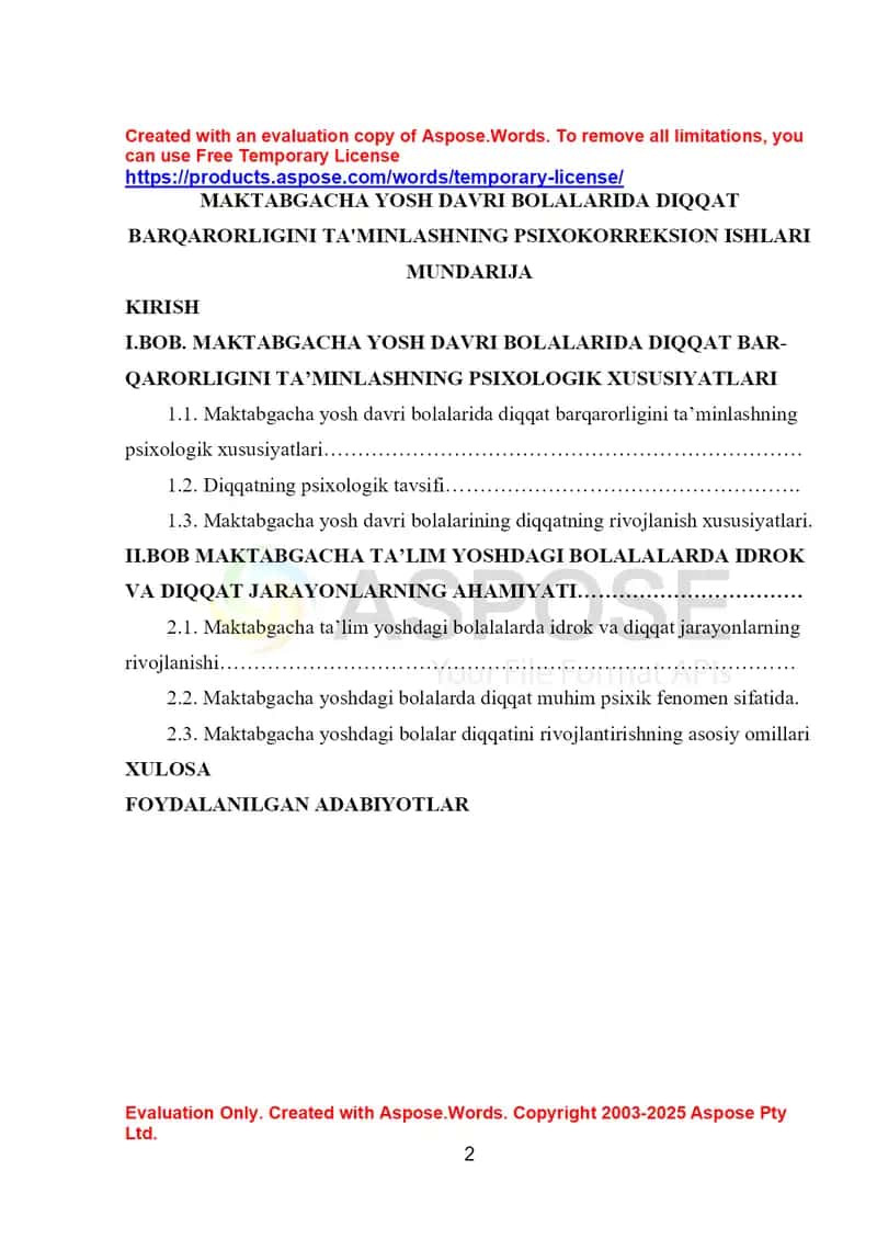 MAKTABGACHA YOSH DAVRI BOLALARIDA DIQQAT BARQARORLIGINI TA'MINLASHNING PSIXOKORREKSION ISHLARI