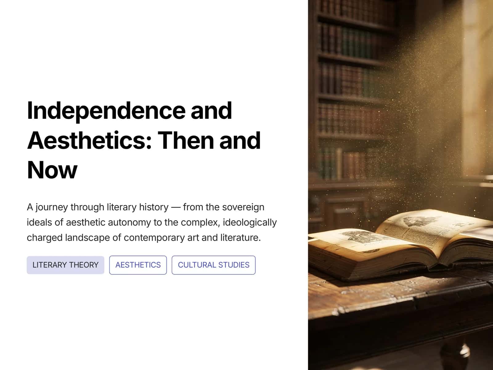 Independence and Aesthetics: Then and Now