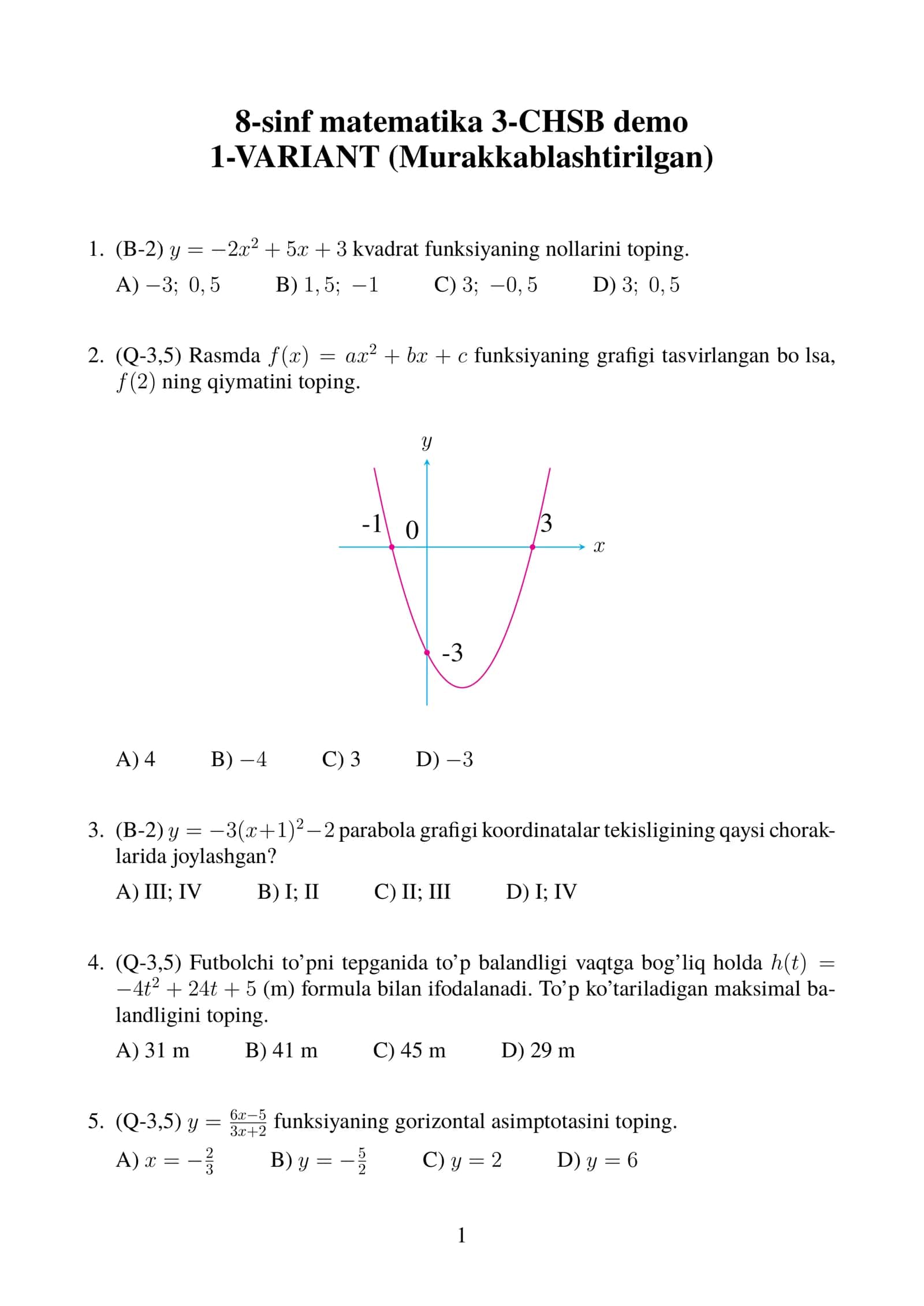 8-sinf matematika 3-CHSB demo