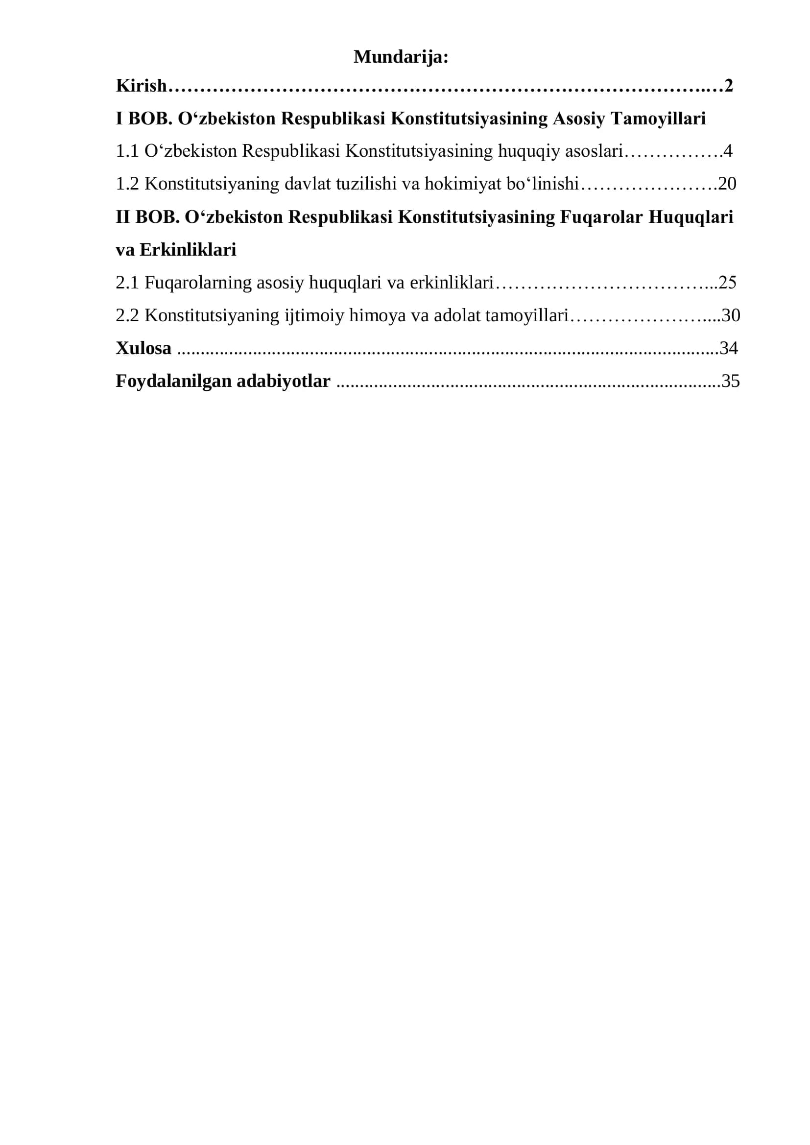 O‘zbekiston Respublikasi Konstitutsiyasi