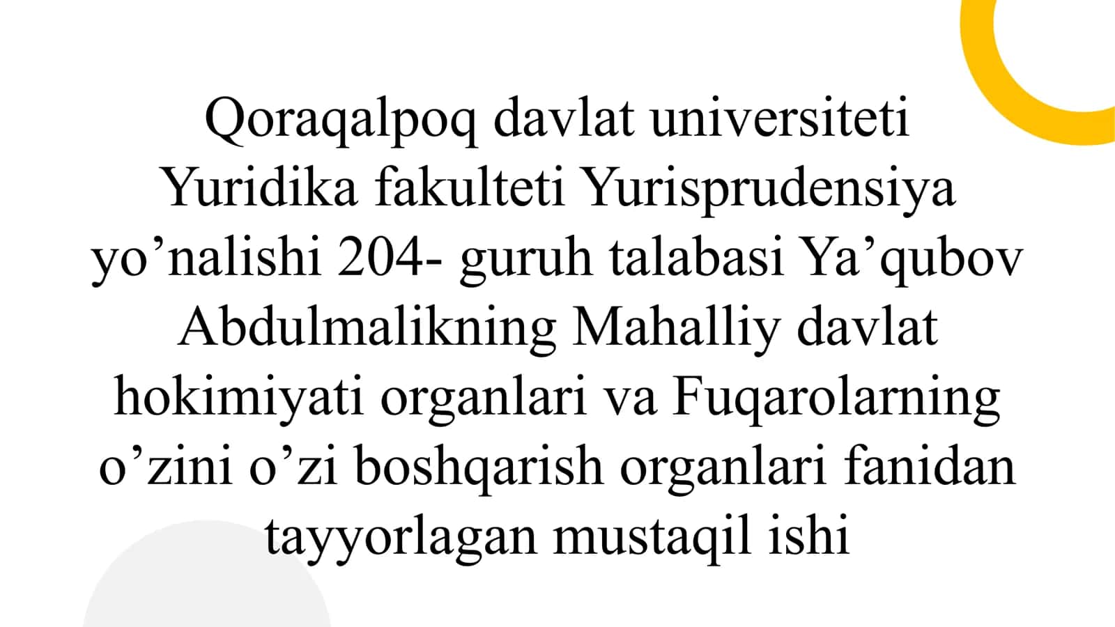 Mahalliy davlat hokimiyati organlarining huquq-tartibot va qonuniylikni ta’minlashdagi ishtiroki