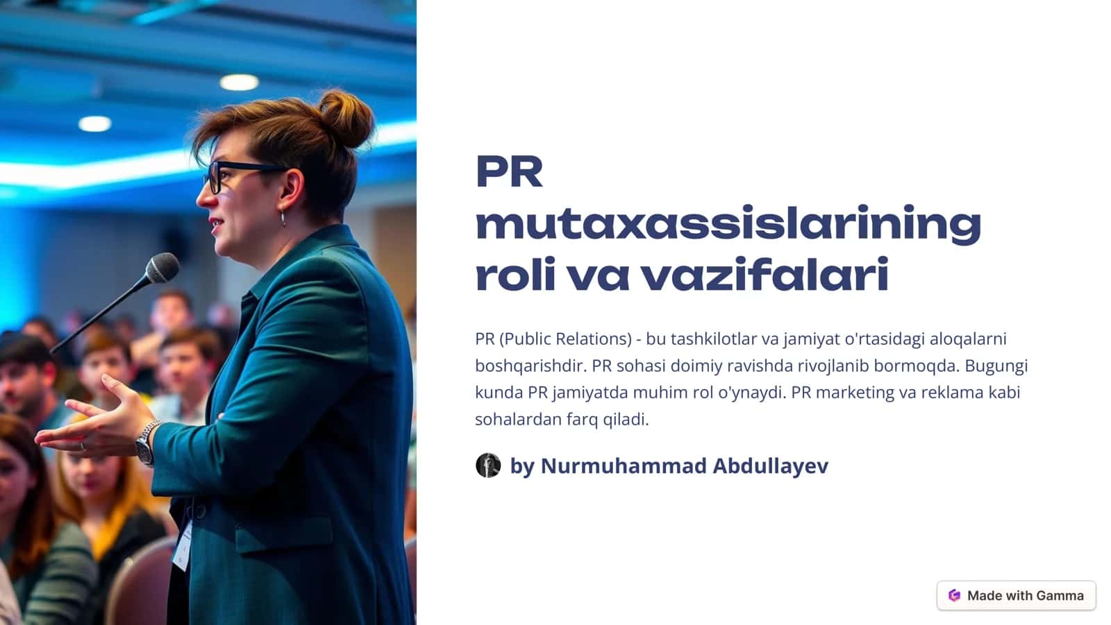 PRning asosiy vazifalari