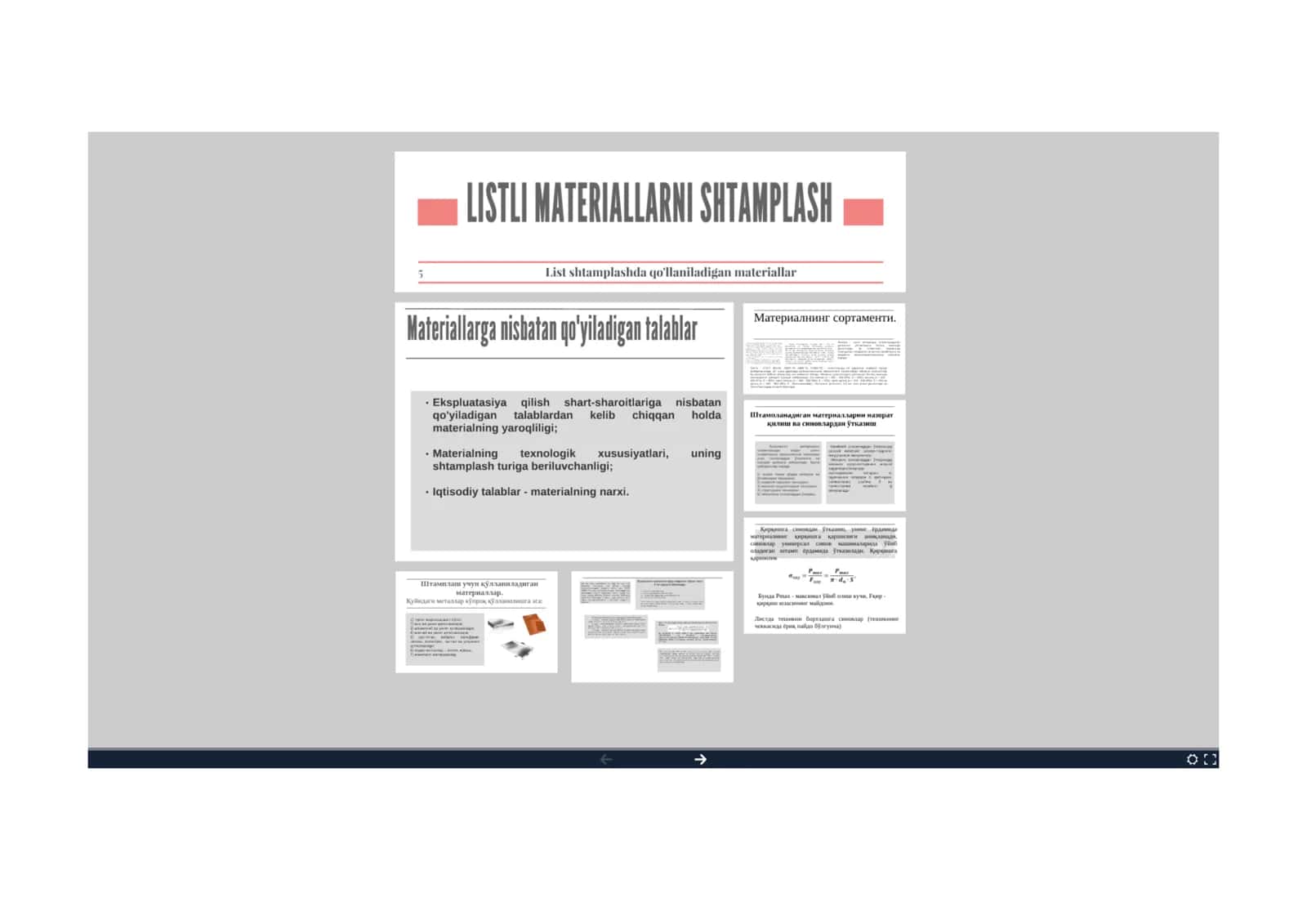 Listli materiallarni shtamplash