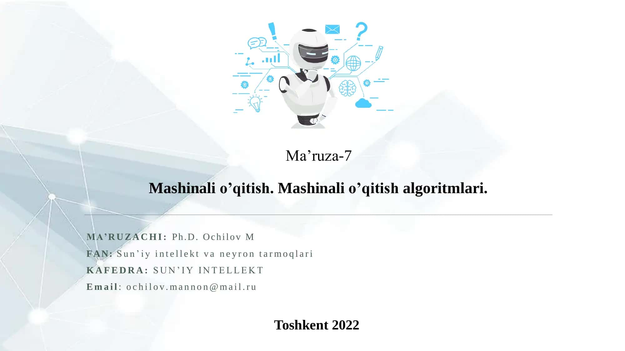 Mashinali o’qitish