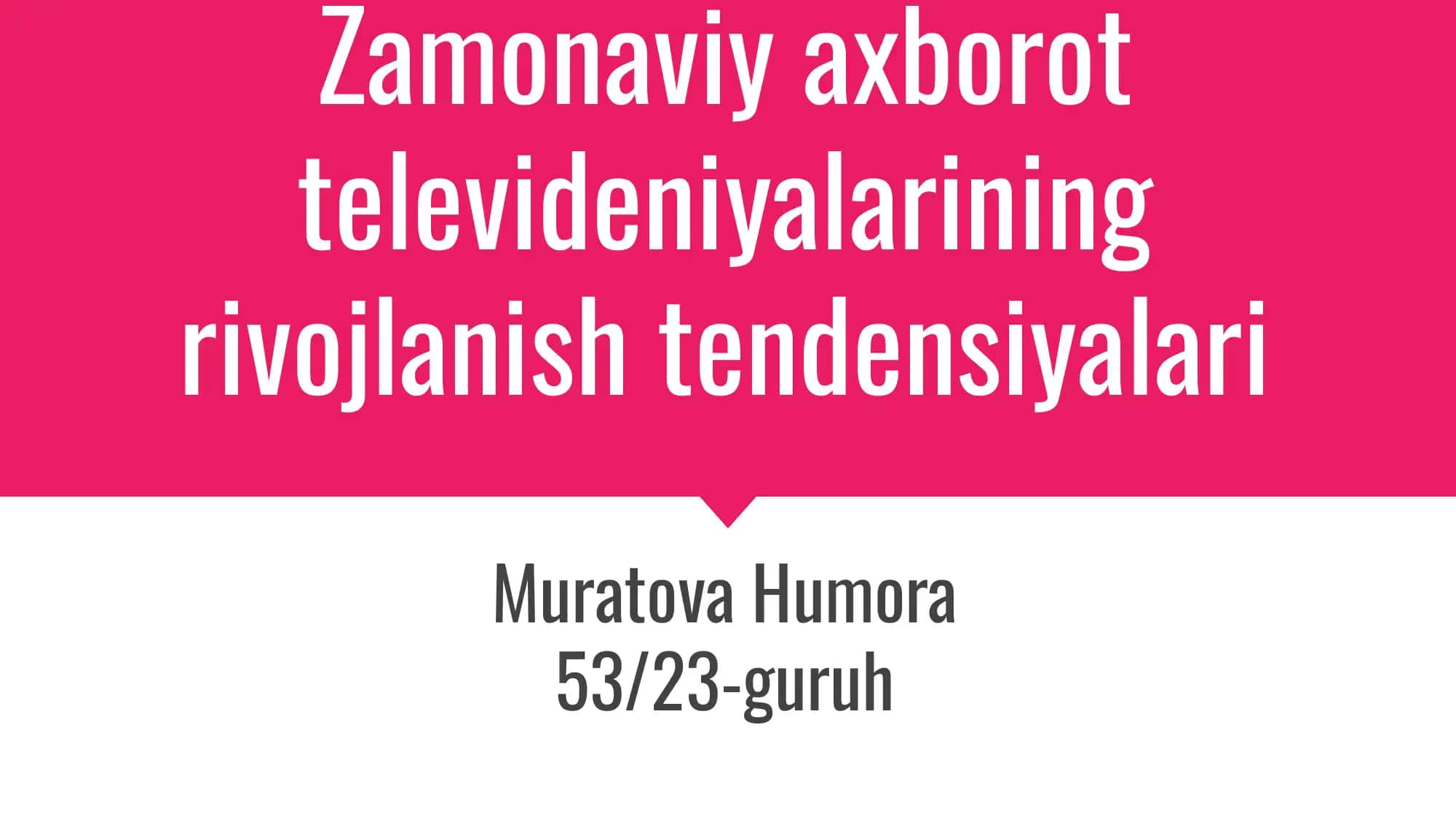 Zamonaviy axborot rivojlanishi tendensiyalari