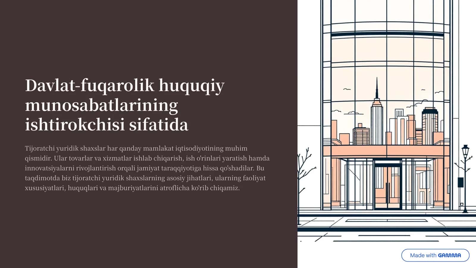 Tijoratchi yuridik shaxs nima? Ta'rif va huquqiy asoslar