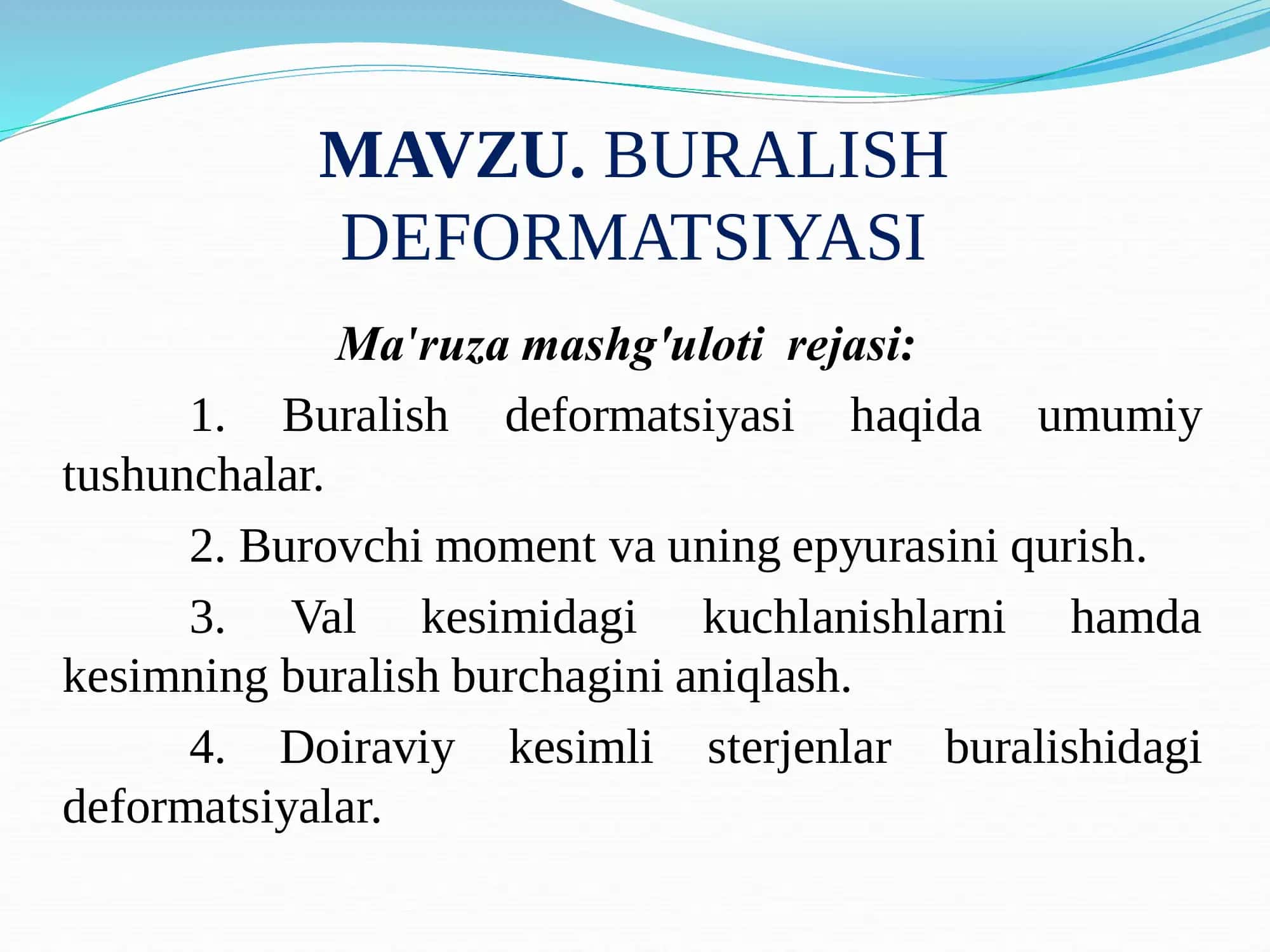 BURALISH DEFORMATSIYASI