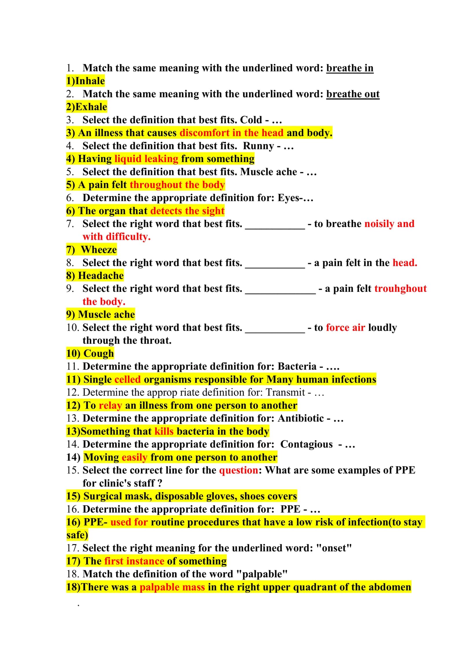 Breathe and Health Definitions