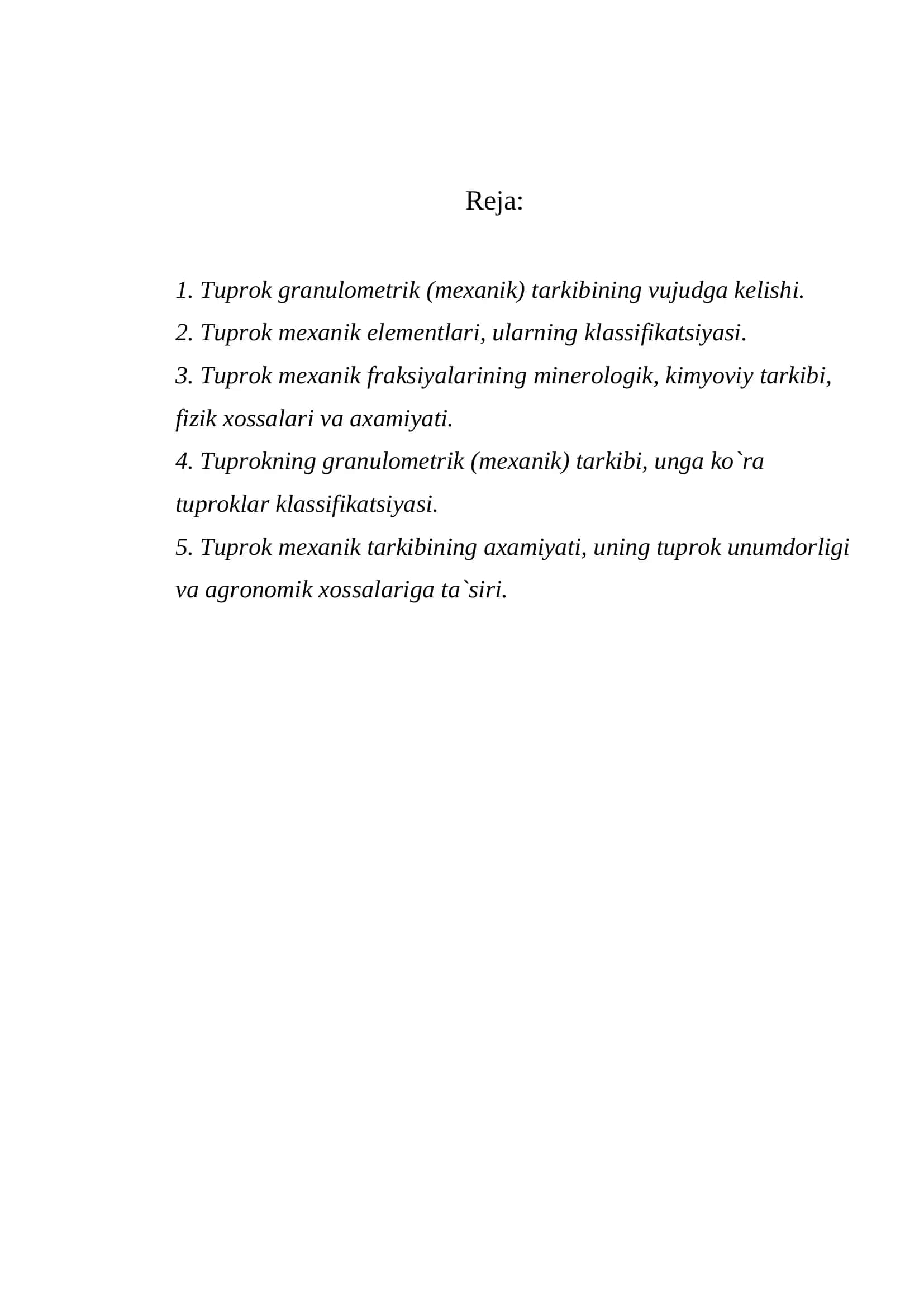 Tuprok mexanik elementlari