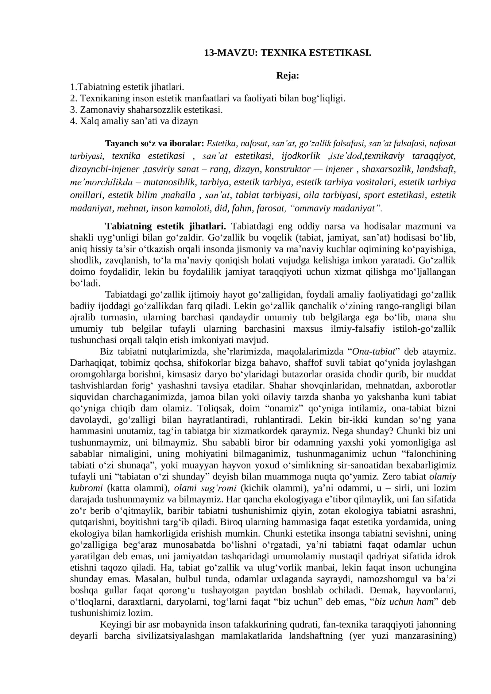 TEXNIKA ESTETIKASI