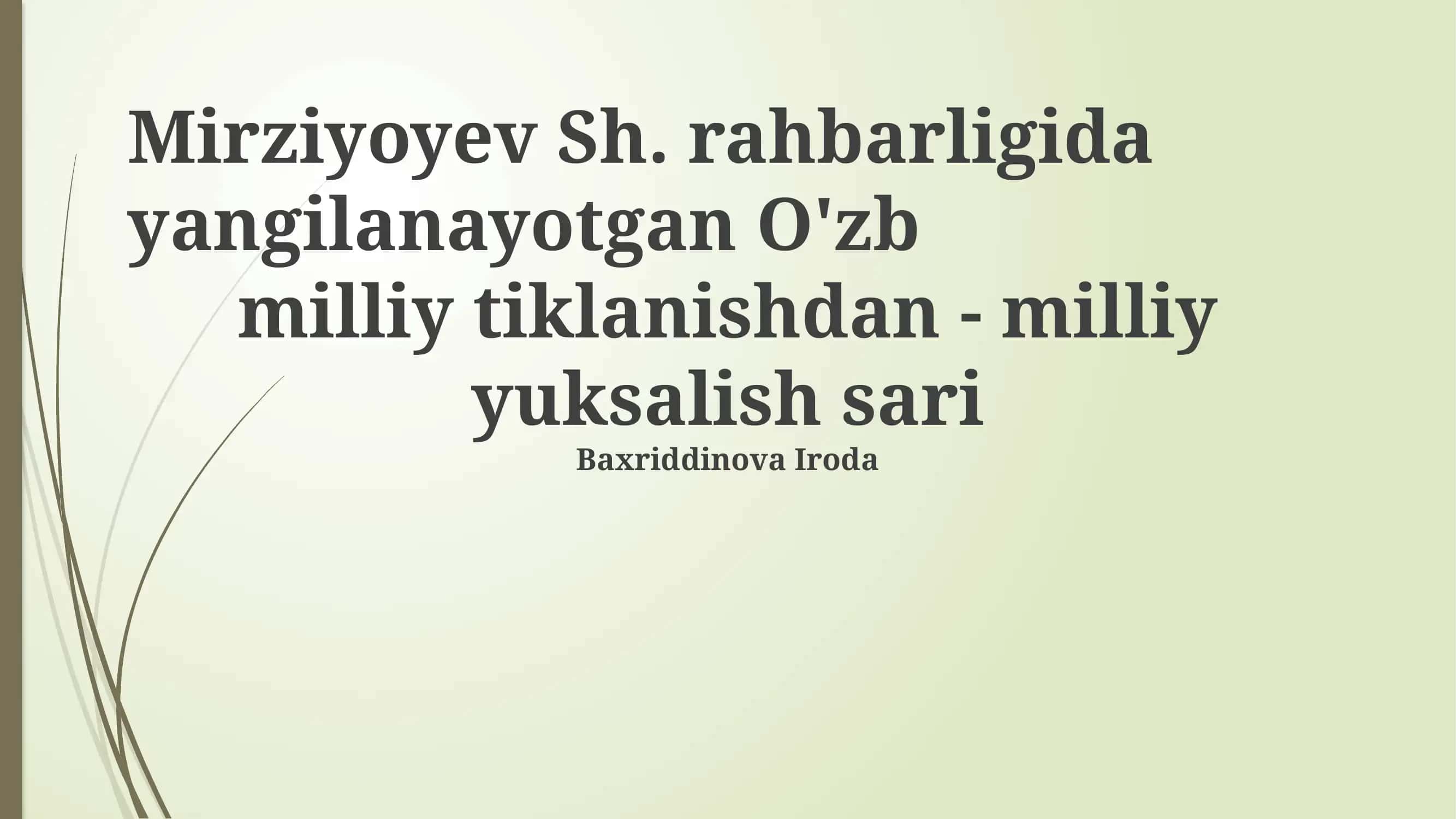 Iqtisodiy va Siyosiy Islohotlar O'zbekiston Taraqqiyotining Asosi