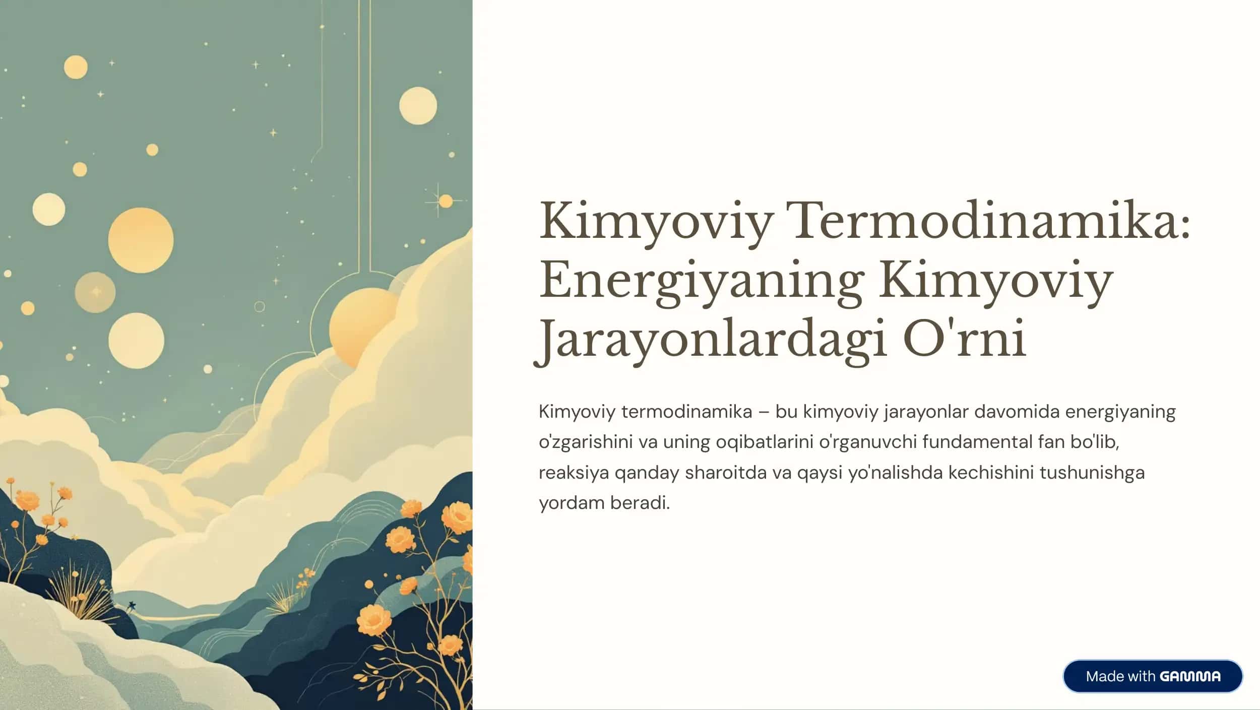 Kimyoviy Termodinamika