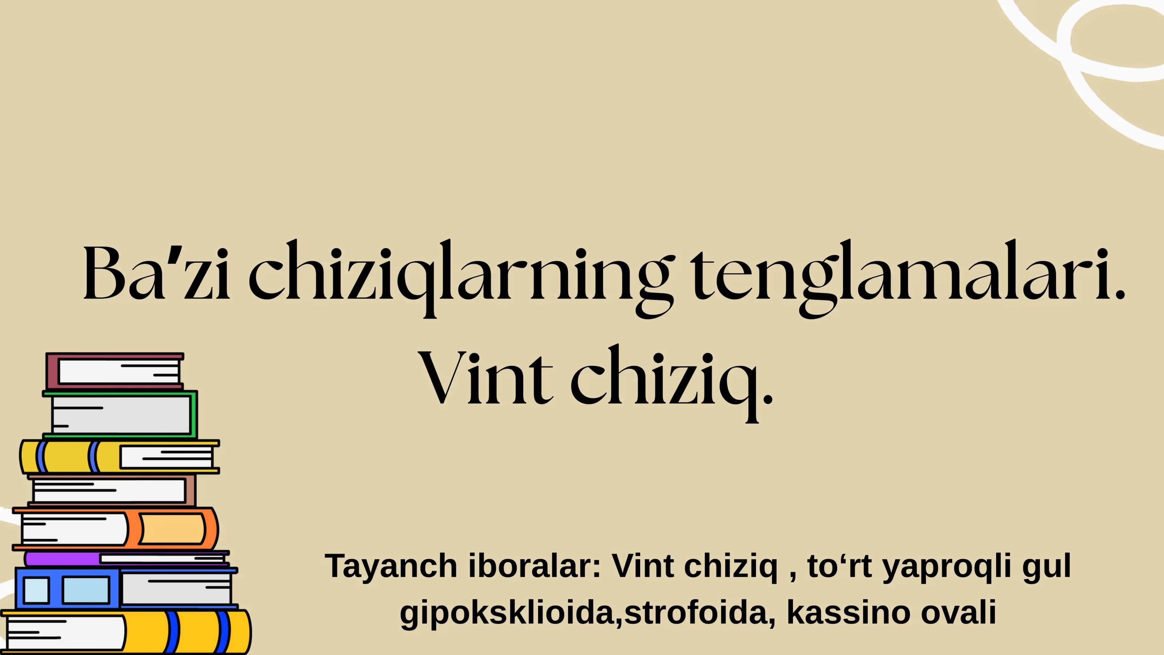 Baʼzi chiziqlarning tenglamalari