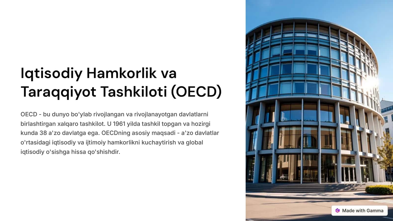 OECD - Iqtisodiy Hamkorlik va Taraqqiyot Tashkiloti