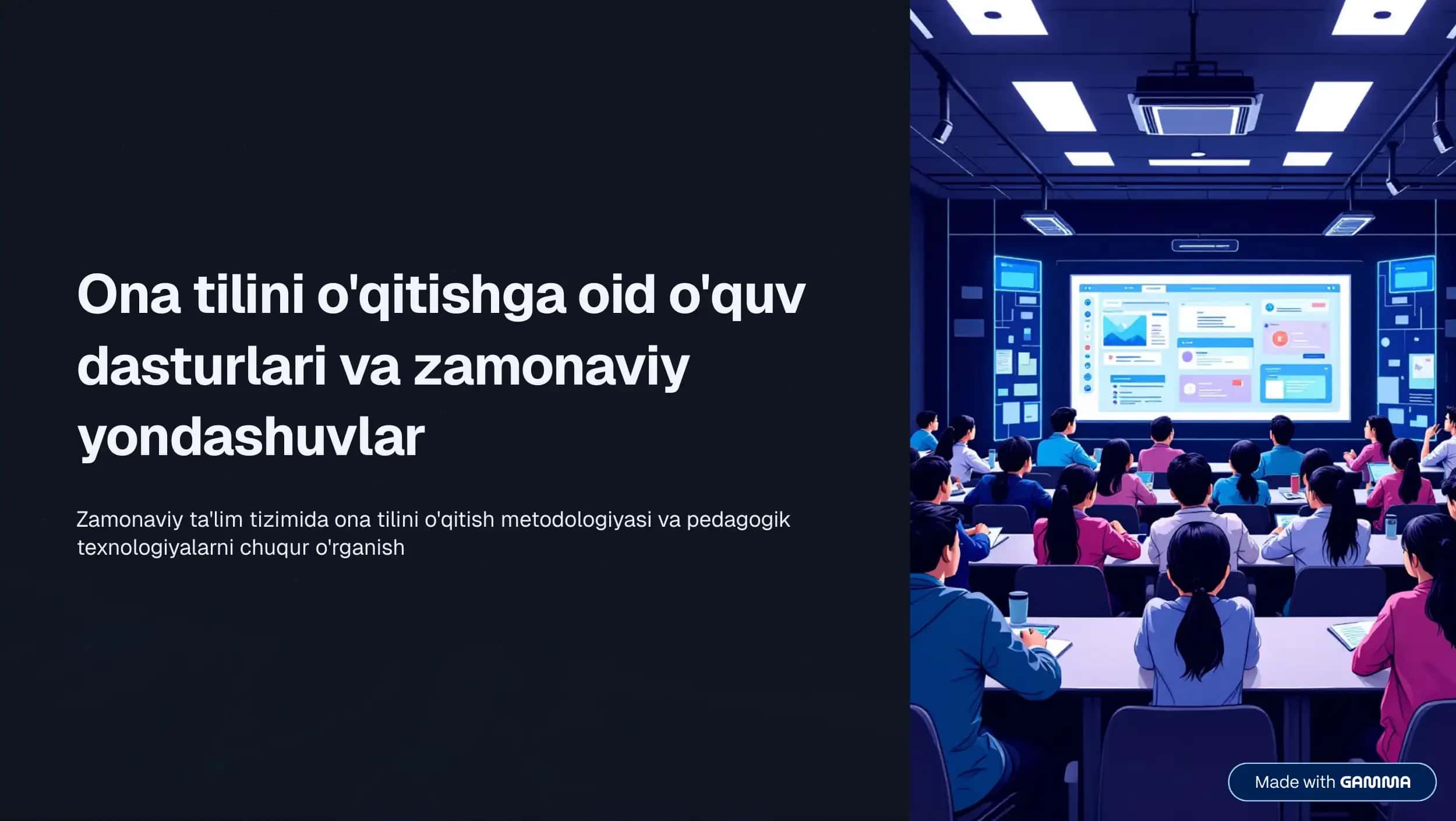 Ona tilini o'qitishdagi zamonaviy metodlar