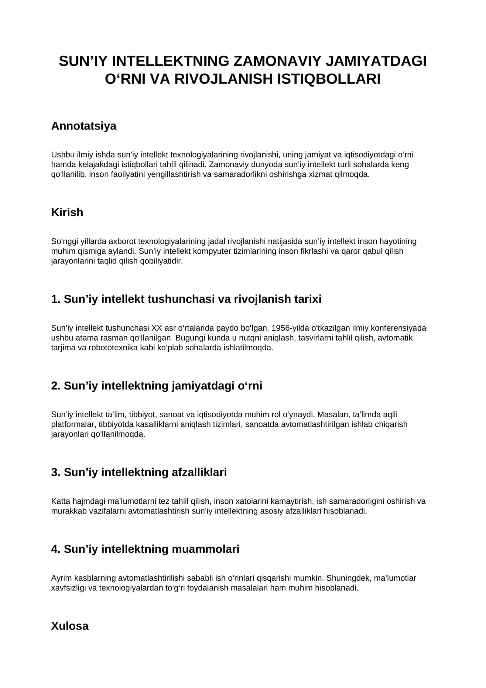 Suniy intelekt