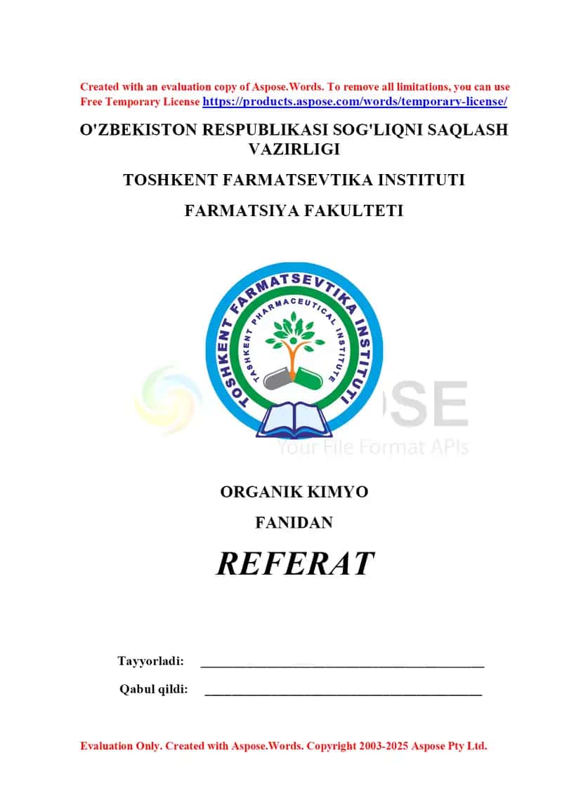 10. Bir va ikki atomli fenollarning olinish usullari. Pikrin kislota 2. Referat 16 bet