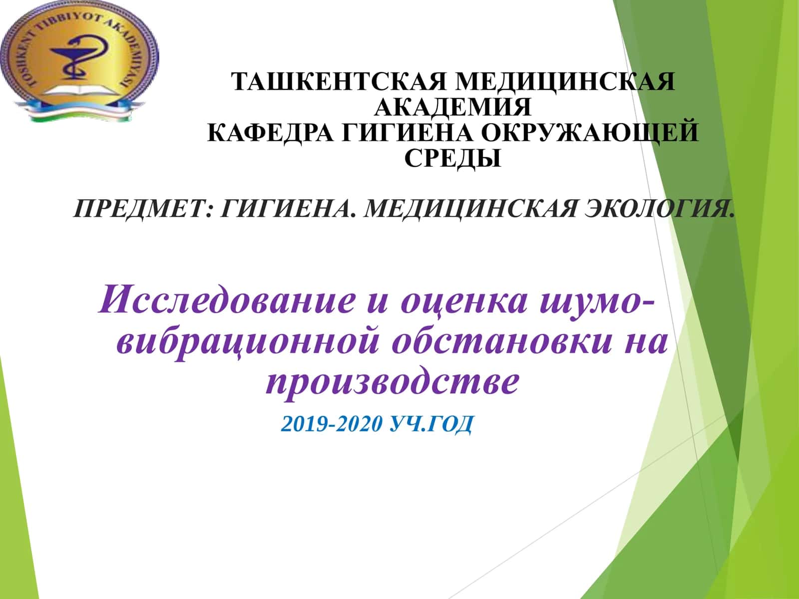Исследование и оценка шумо-вибрационной обстановки на производстве