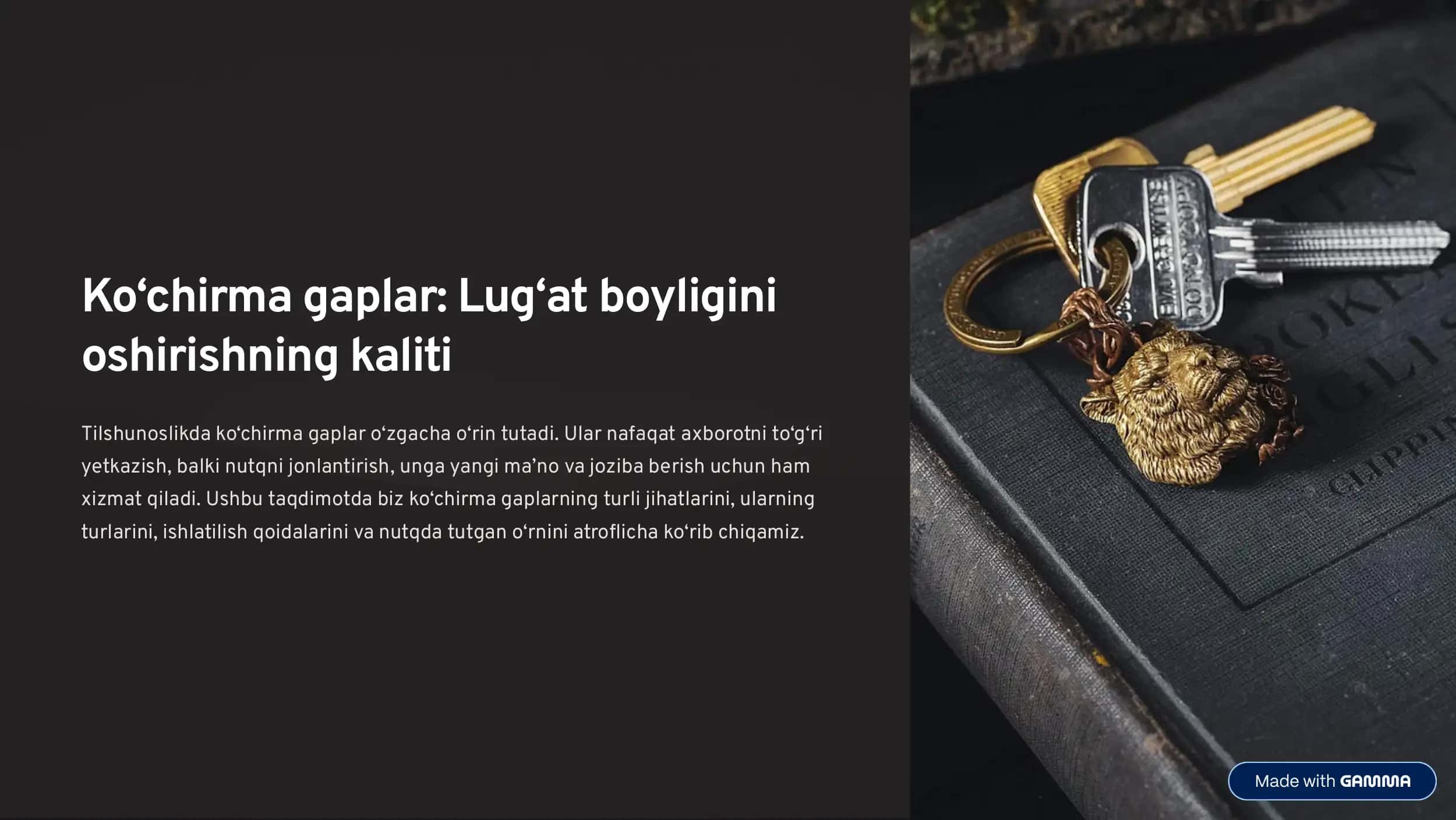 Ko8chirma gaplar: Lug8at boyligini oshirishning kaliti