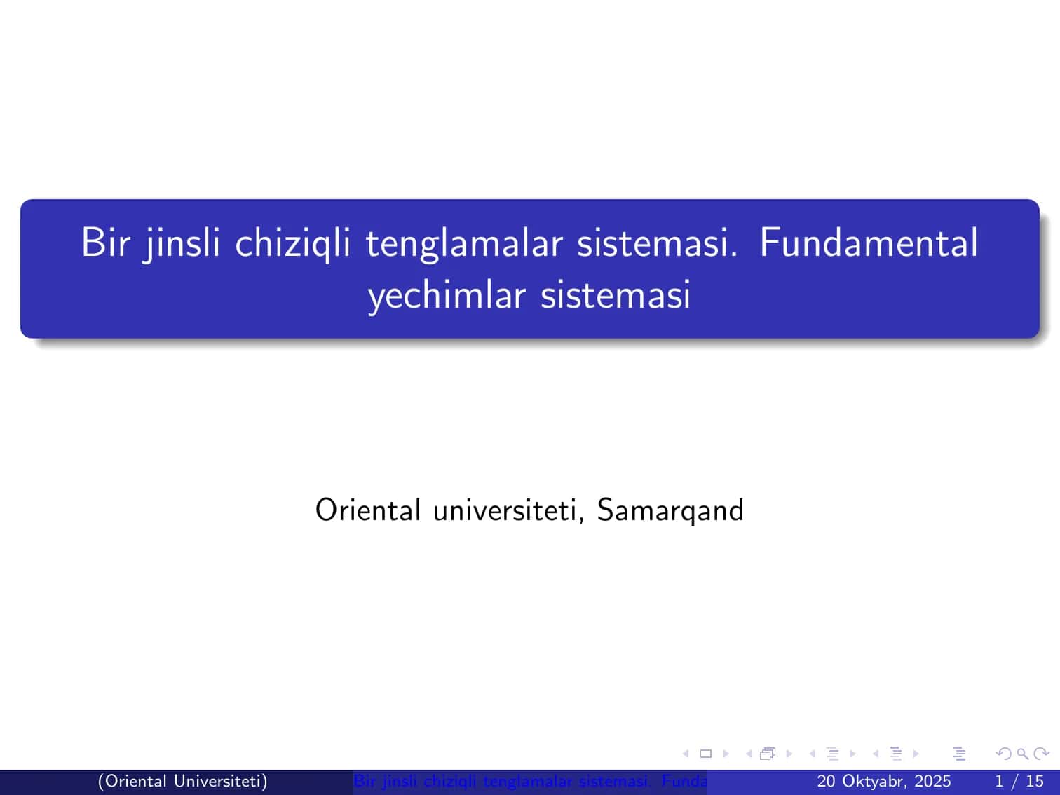Chiziqli tenglamalar sistemasi