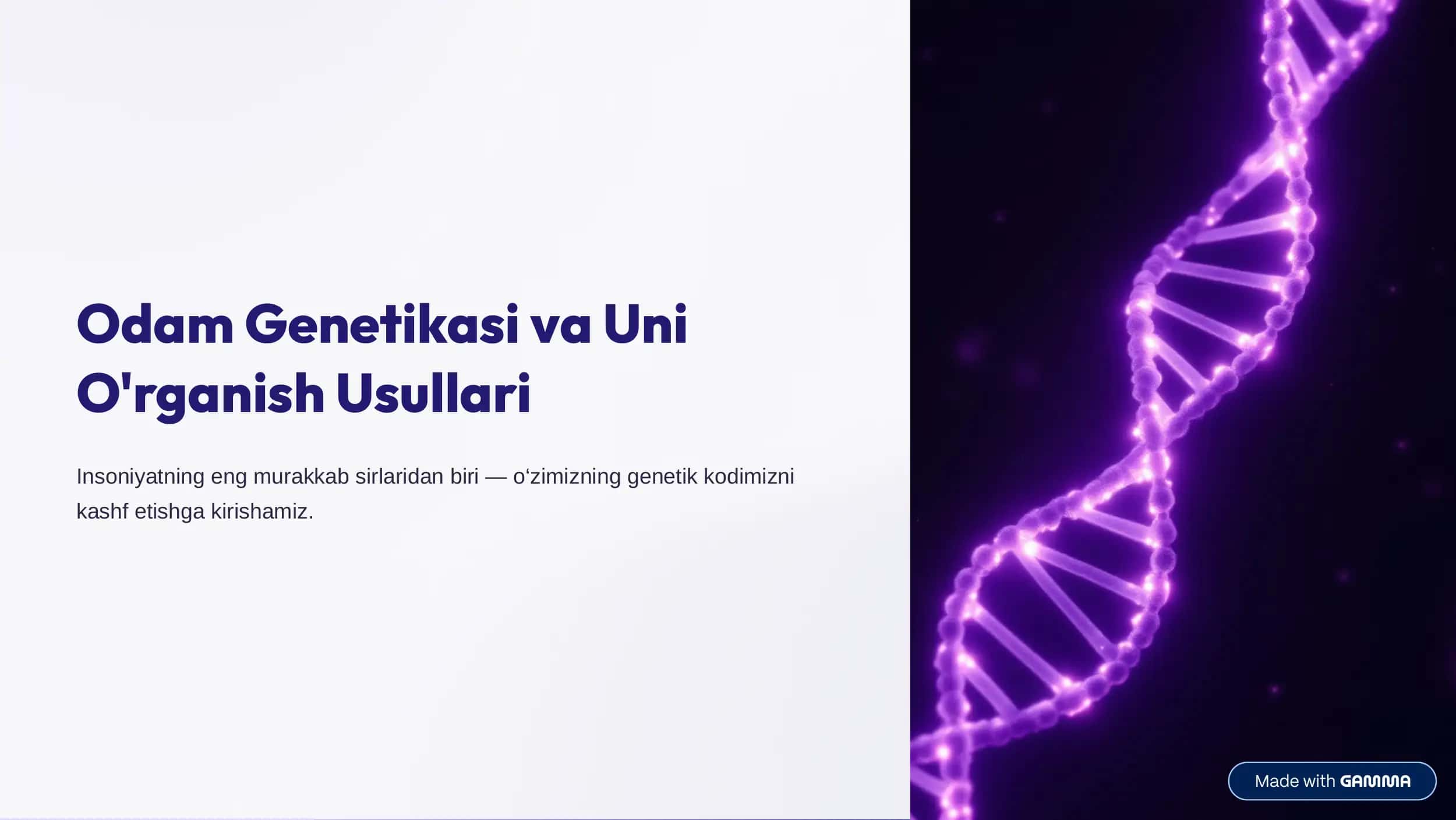 Odam Genetikasi va Uni O'rganish Usullari